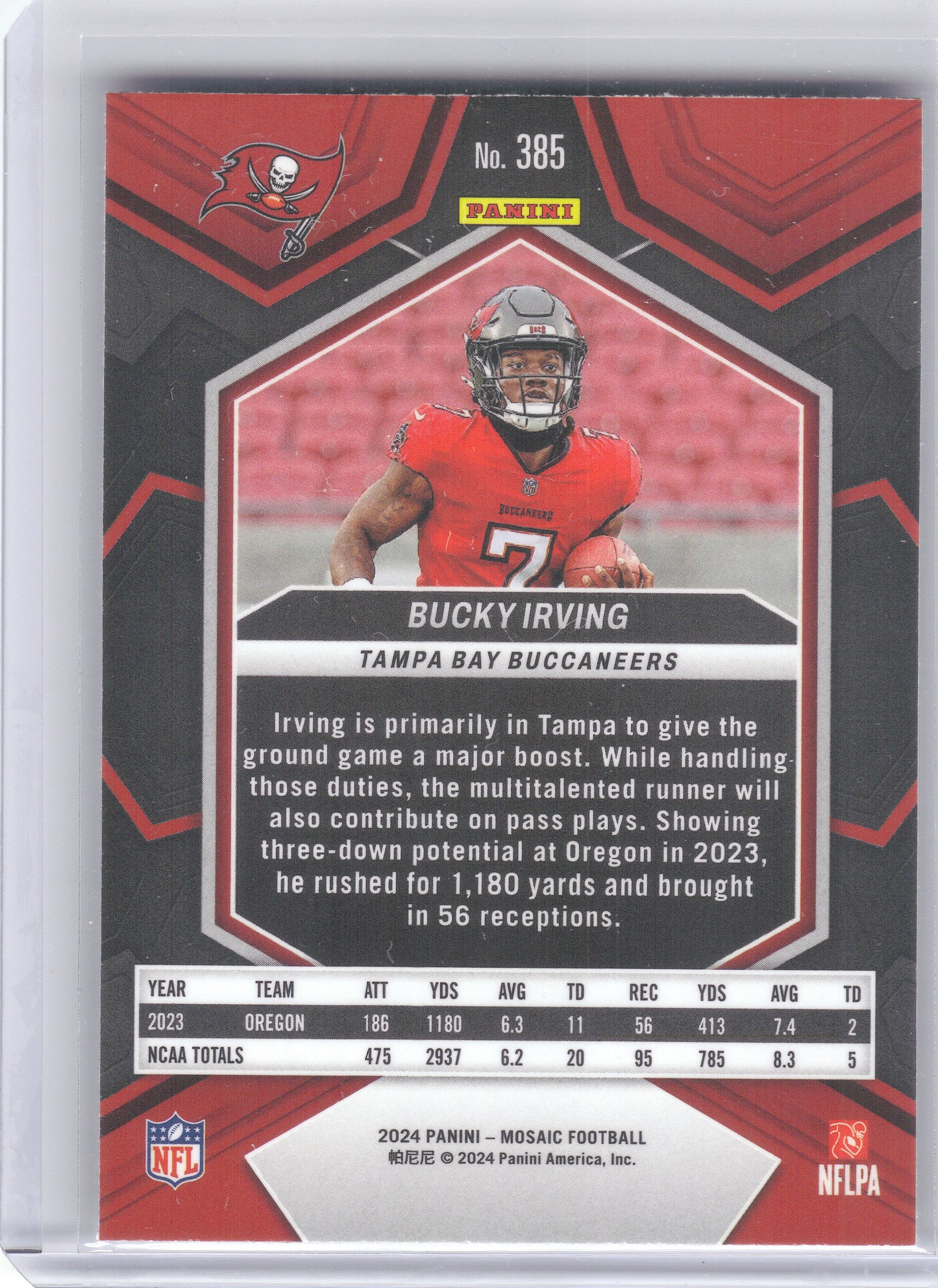 2024 Panini Mosaic #385 Bucky Irving Tampa Bay Buccaneers RC