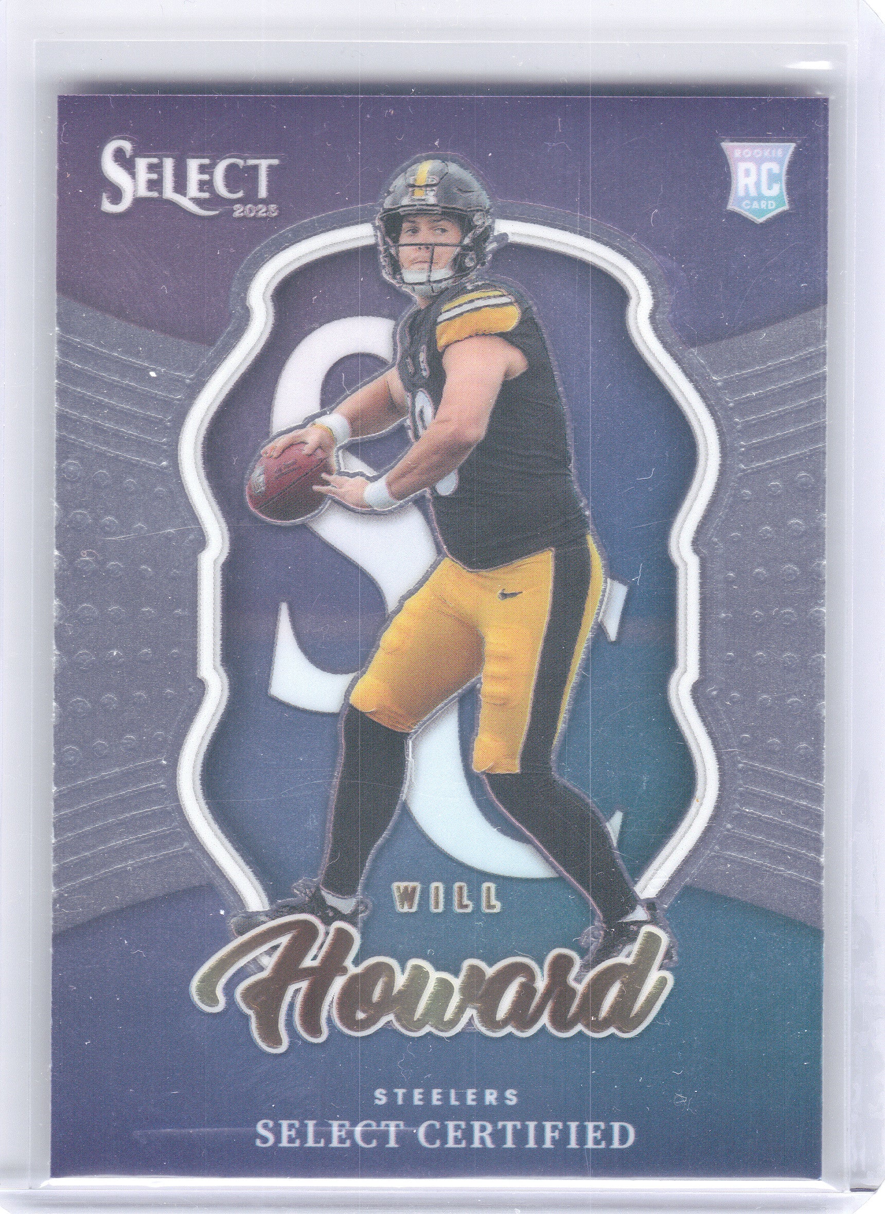 2025 Panini Select #15 Will Howard Select Certified Rookies Pittsburgh Steelers