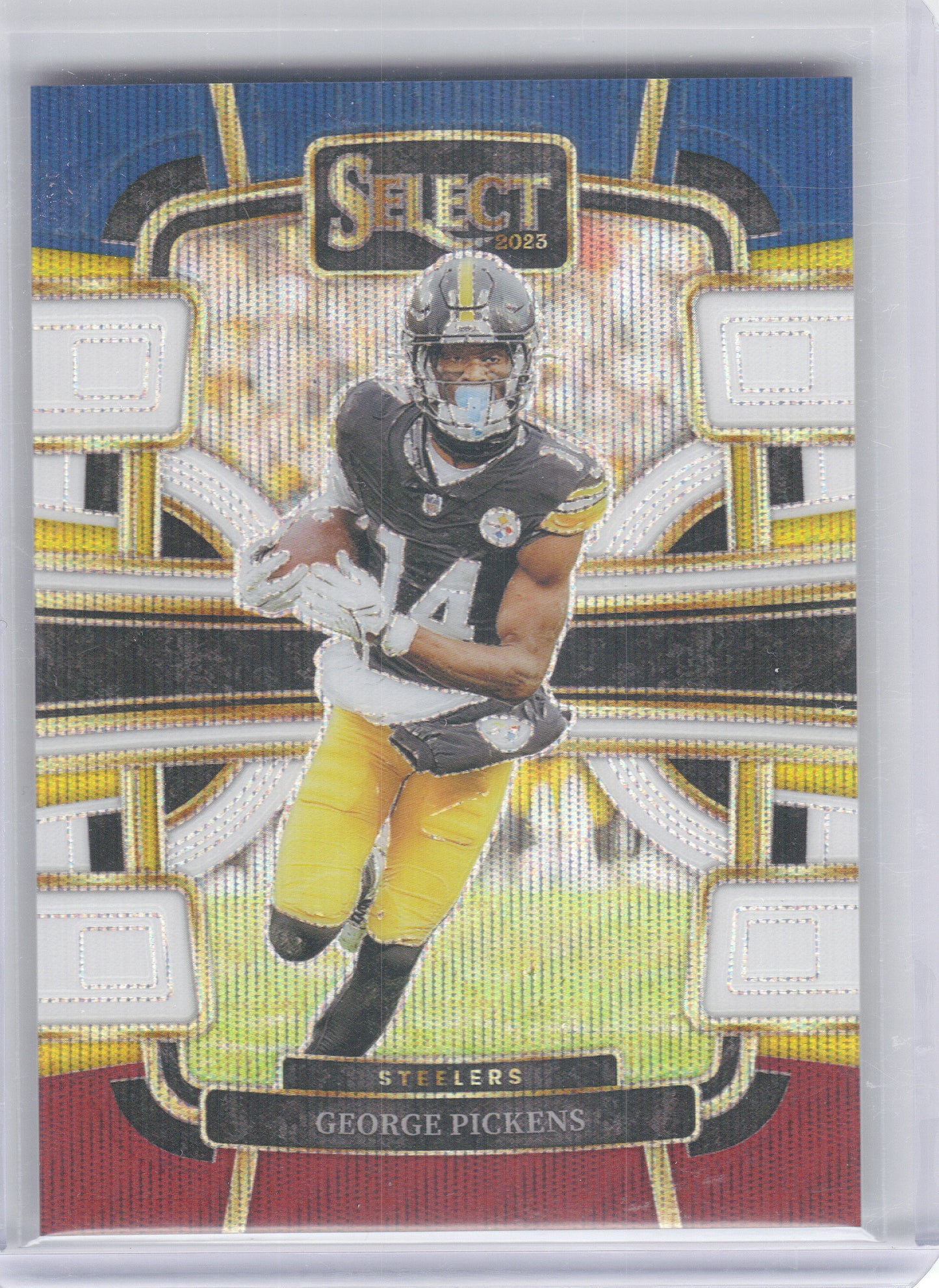 2023 Panini Select #83 George Pickens Red and Blue Prizms Die Cuts Pittsburgh Steelers