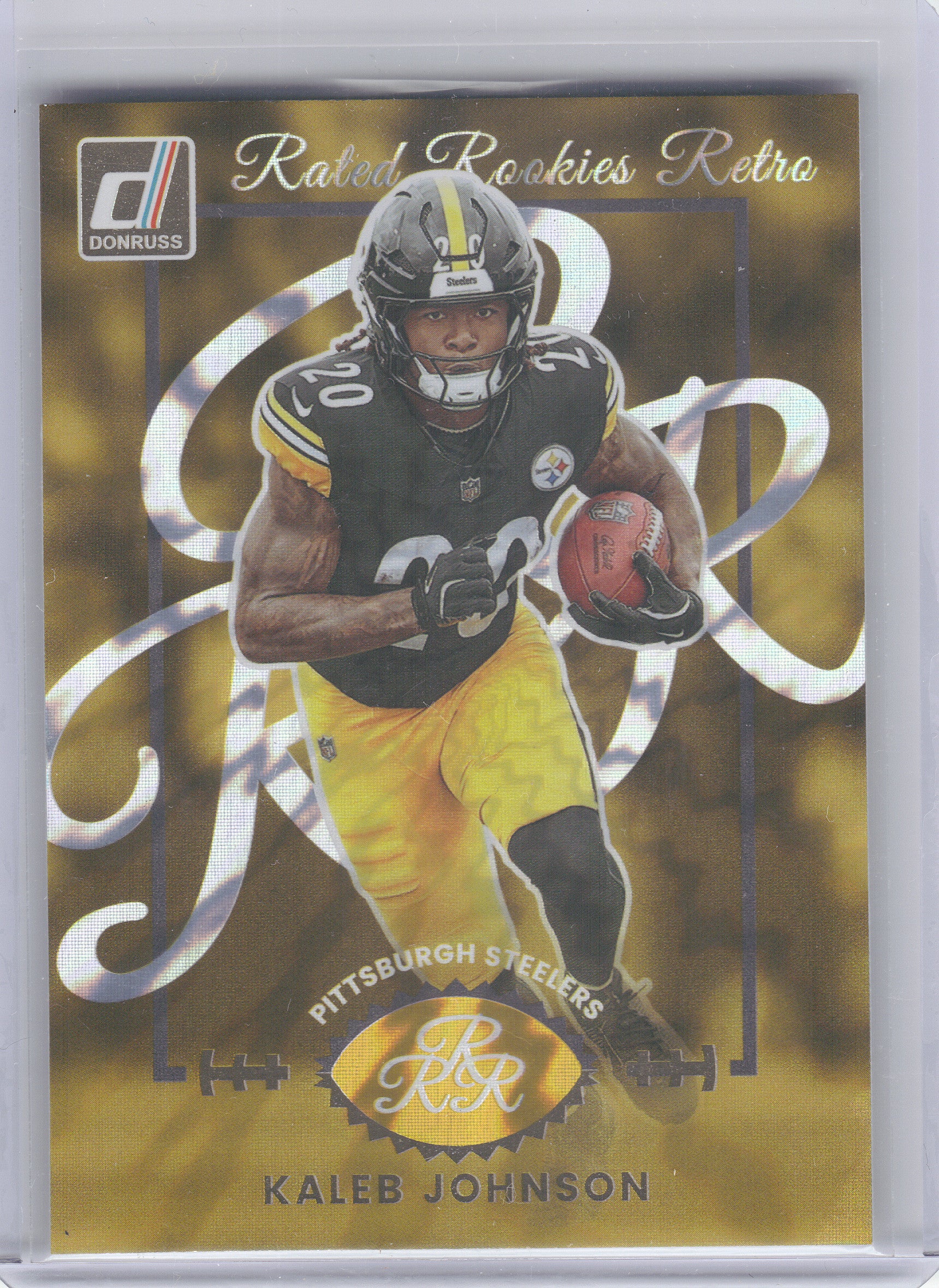 2025 Donruss #19 Kaleb Johnson Rated Rookies Retro Pittsburgh Steelers