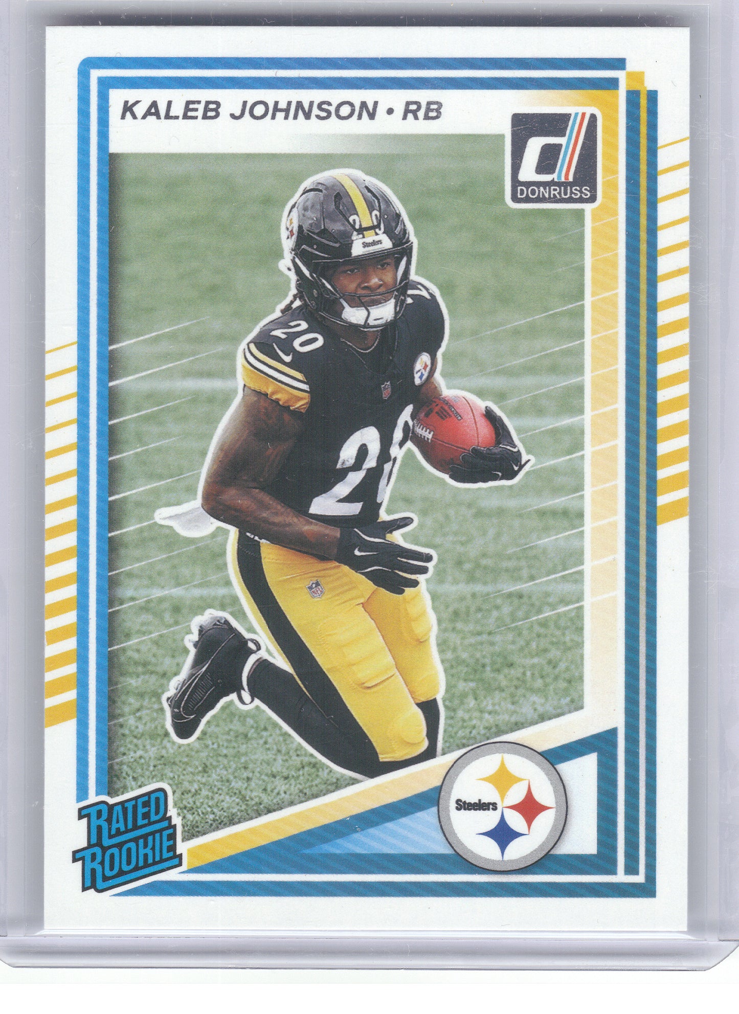 2025 Donruss #322 Kaleb Johnson Press Proofs Purple Pittsburgh Steelers RC