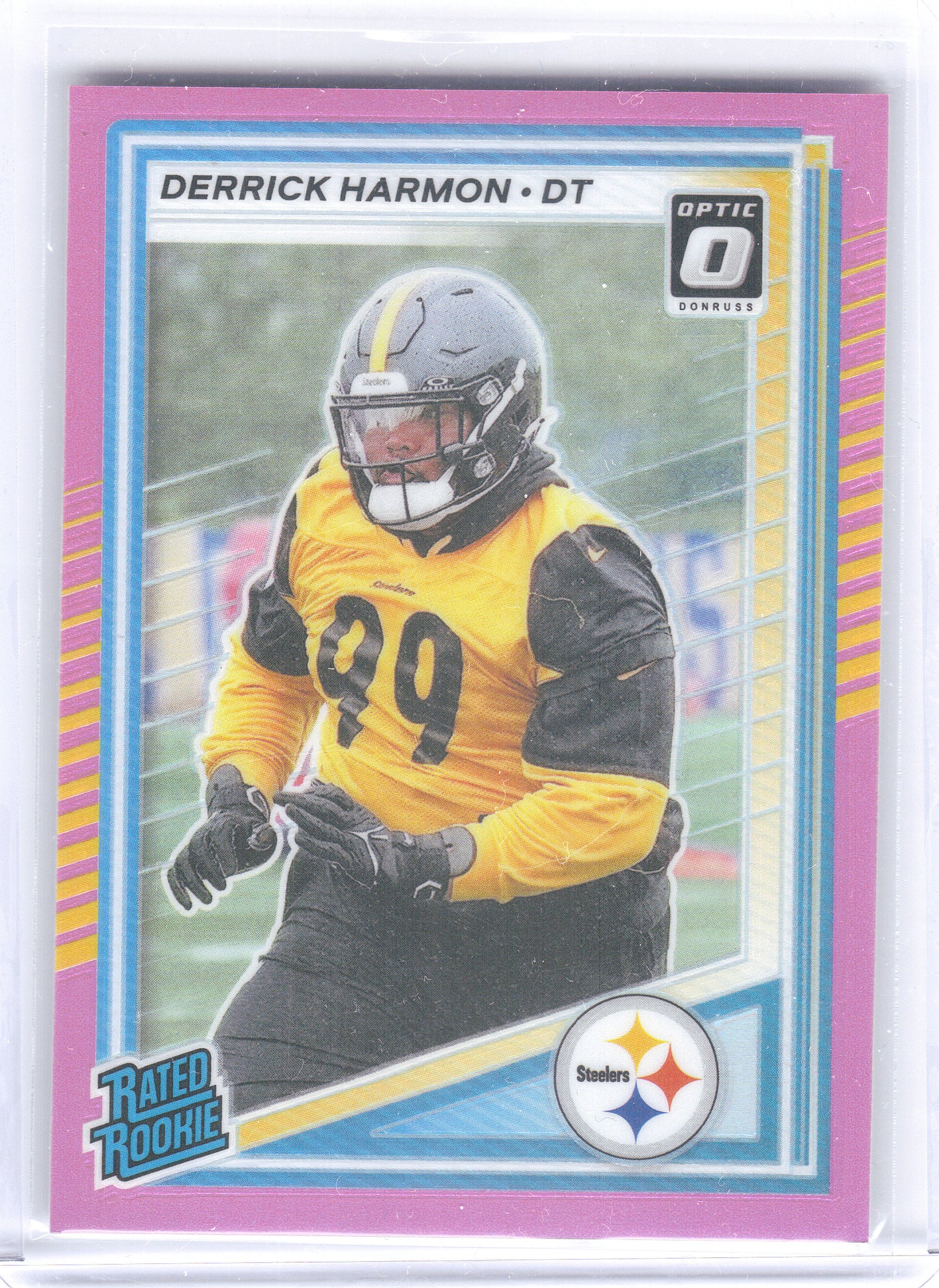 2025 Donruss #391 Derrick Harmon Optic Rated Rookies Preview Pink Pittsburgh Steelers RC