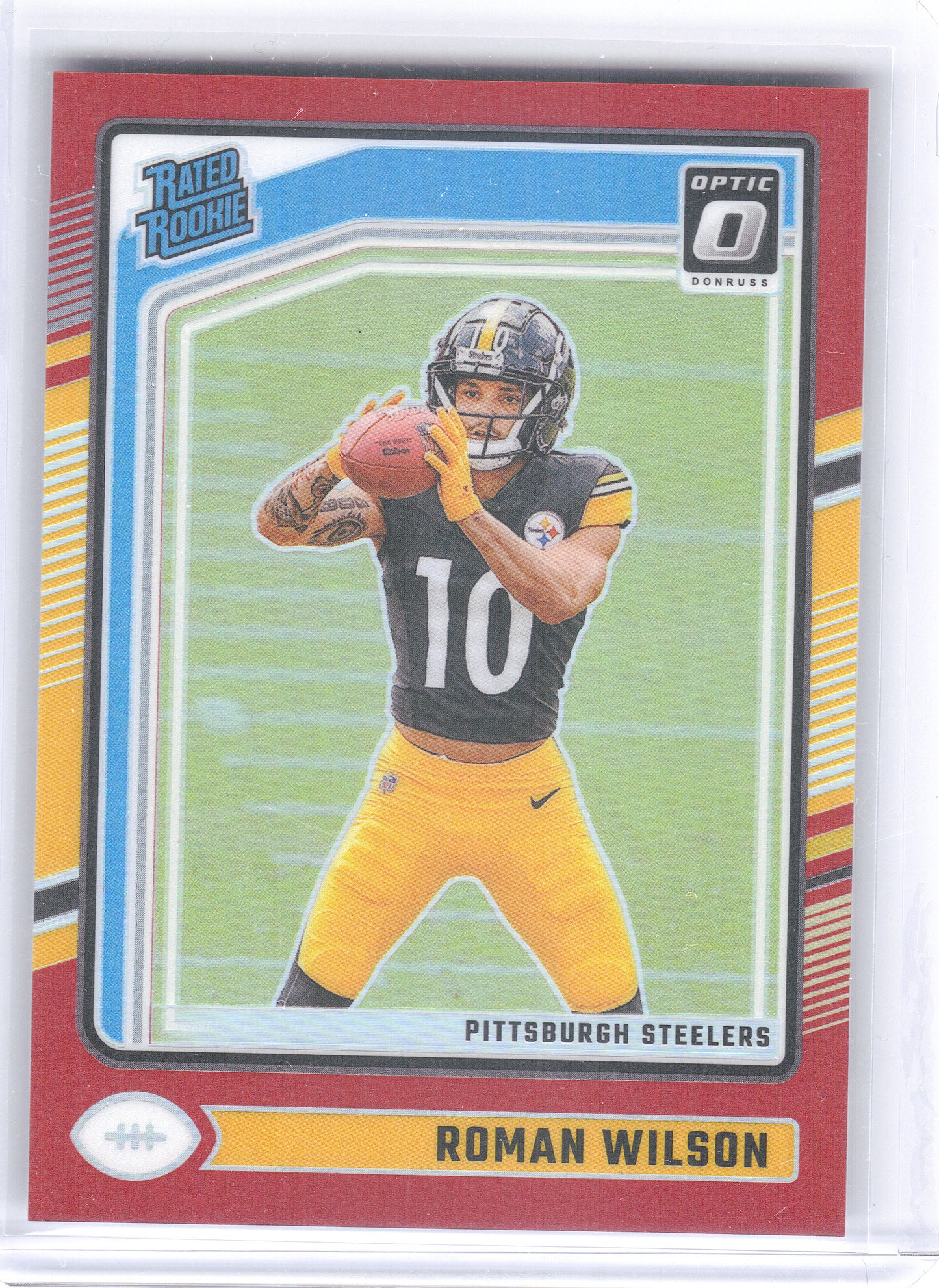 2024 Donruss Optic #285 Roman Wilson Red #/125 Pittsburgh Steelers SN