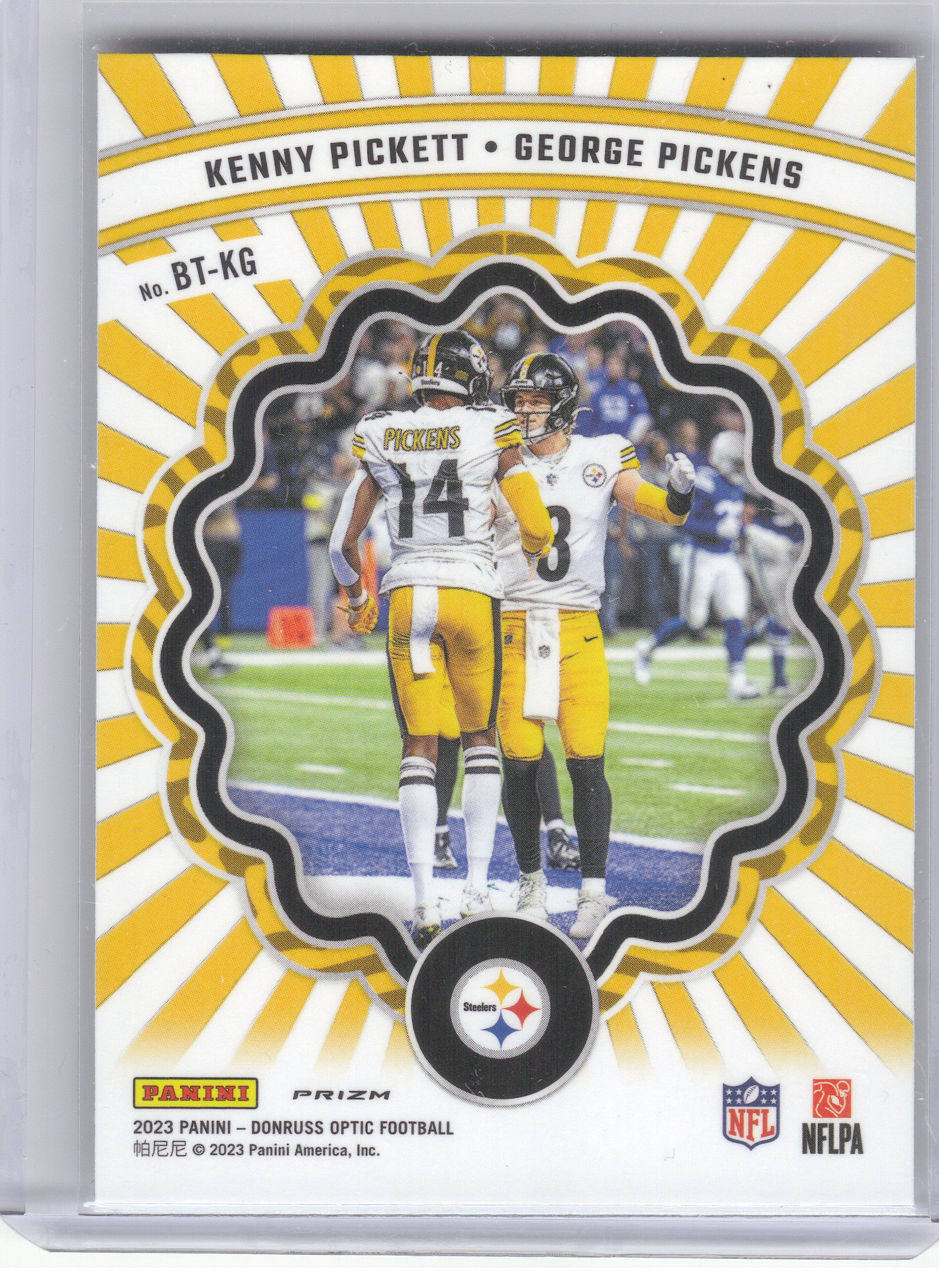 2023 Donruss Optic #BT-KG Kenny Pickett / George Pickens Best Tuddys Pittsburgh Steelers