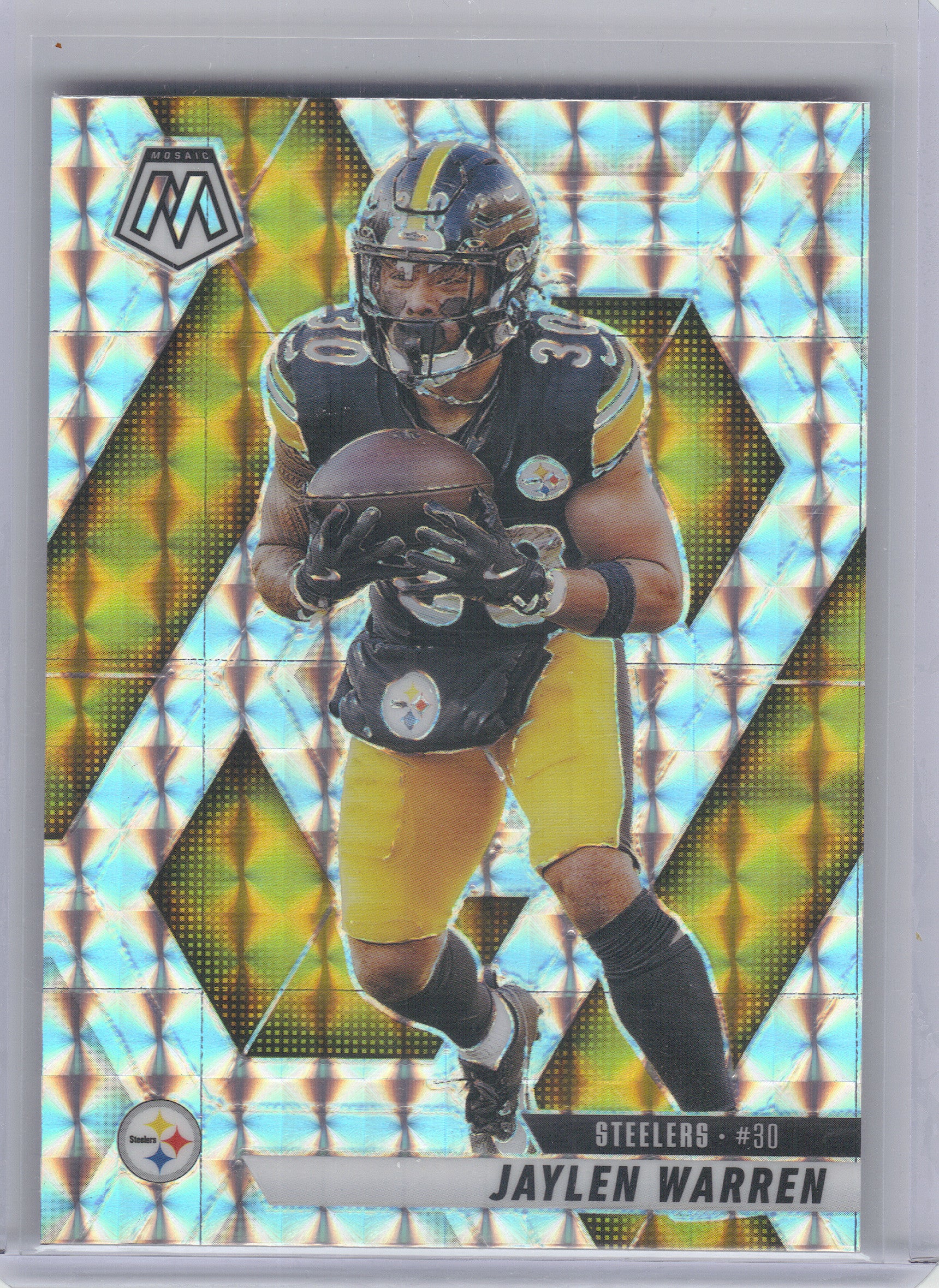 2025 Panini Mosaic #144 Jaylen Warren Mosaic Pittsburgh Steelers
