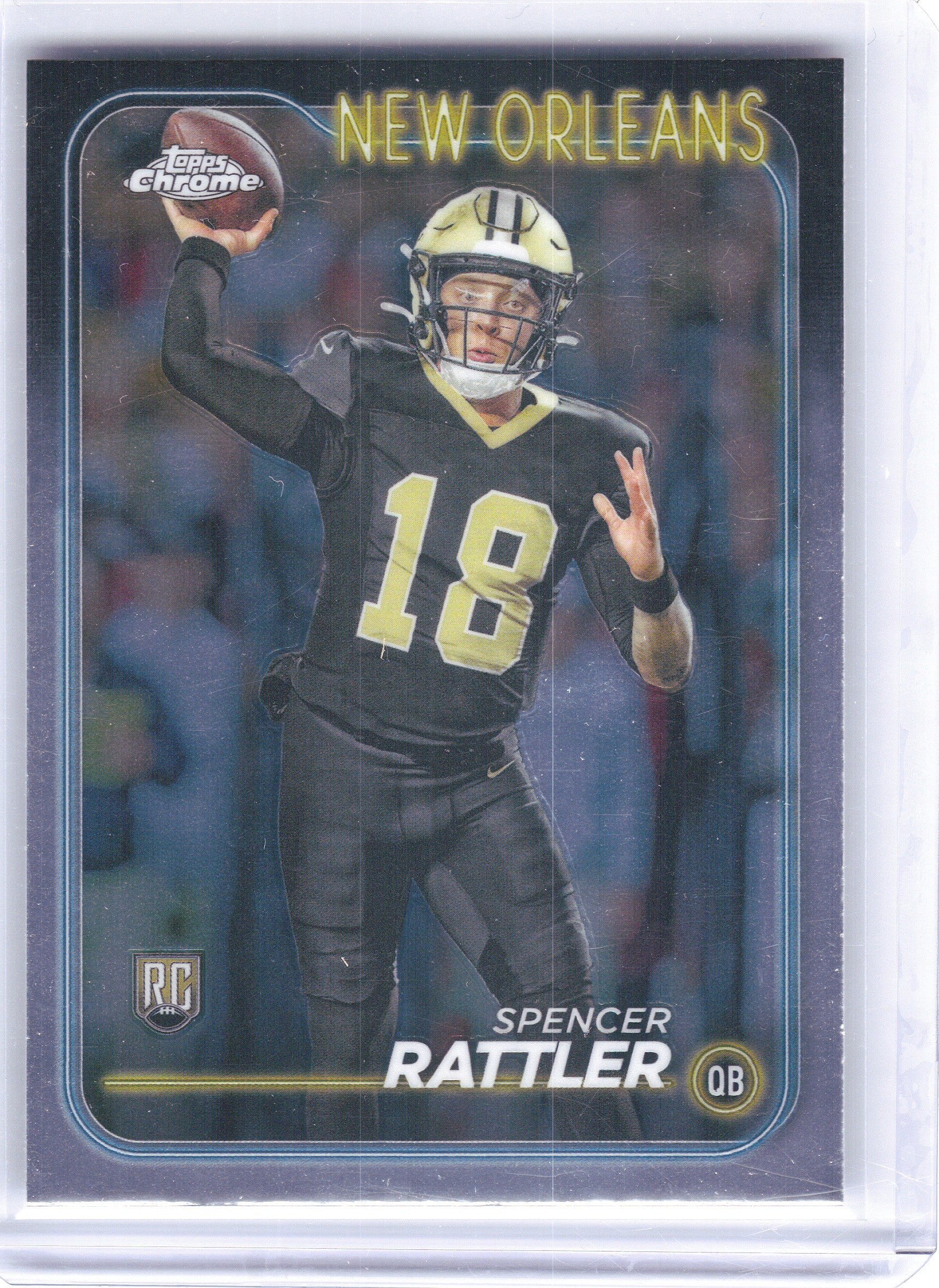 2024 Topps Chrome #213 Spencer Rattler New Orleans Saints RC