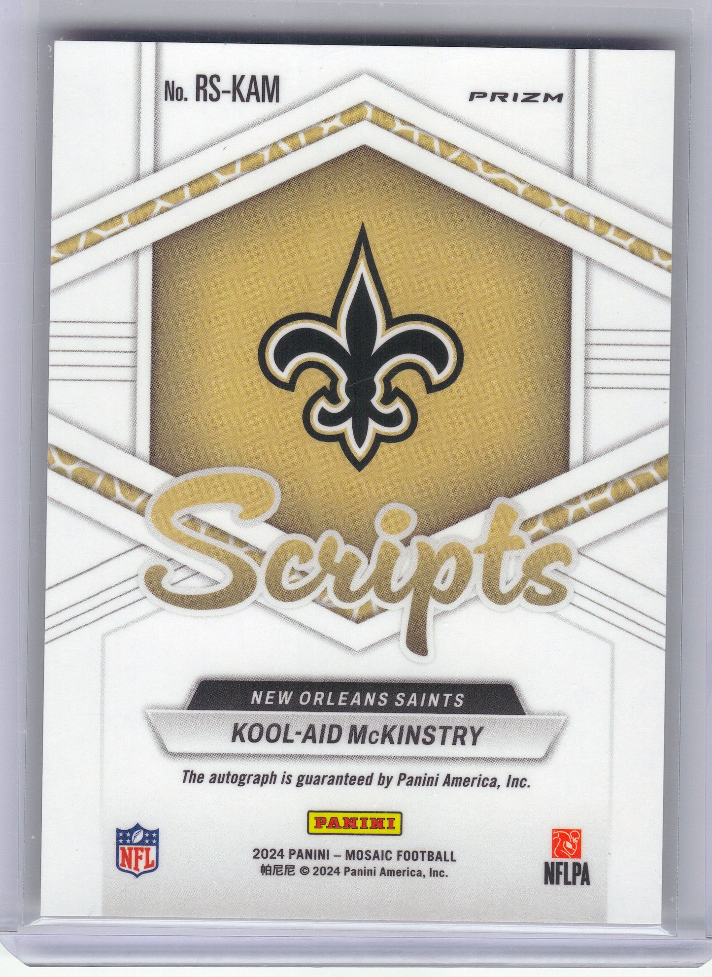2024 Panini Mosaic #RS-KAM Kool-Aid McKinstry Rookie Scripts Red Wave New Orleans Saints AU