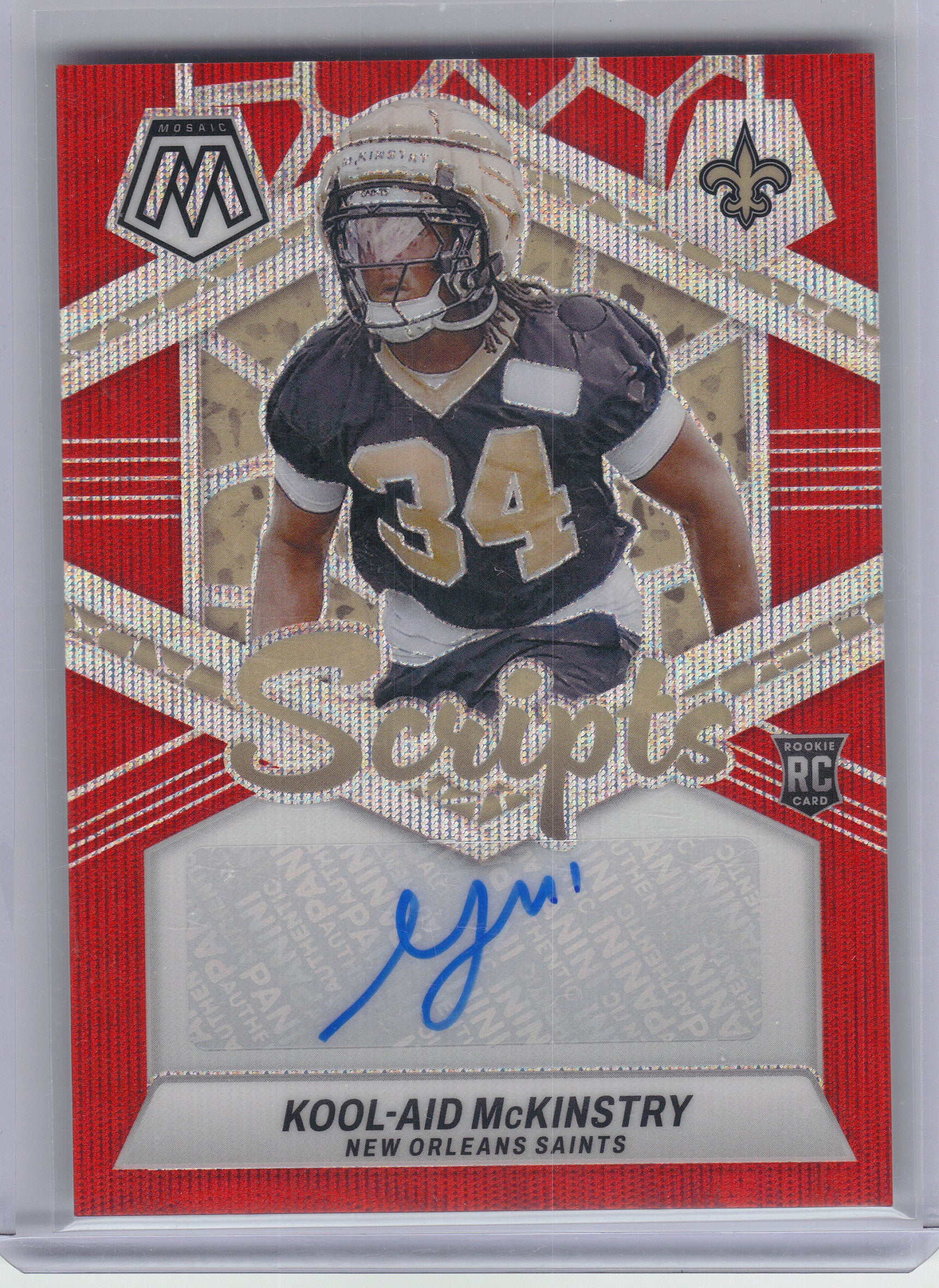 2024 Panini Mosaic #RS-KAM Kool-Aid McKinstry Rookie Scripts Red Wave New Orleans Saints AU