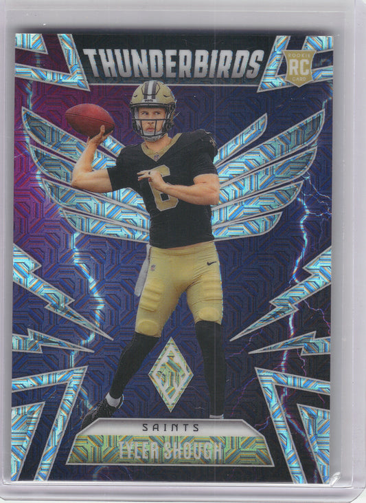 2025 Panini Phoenix #37 Tyler Shough Thunderbirds Silver Mojo Prizm #/75 New Orleans Saints SN