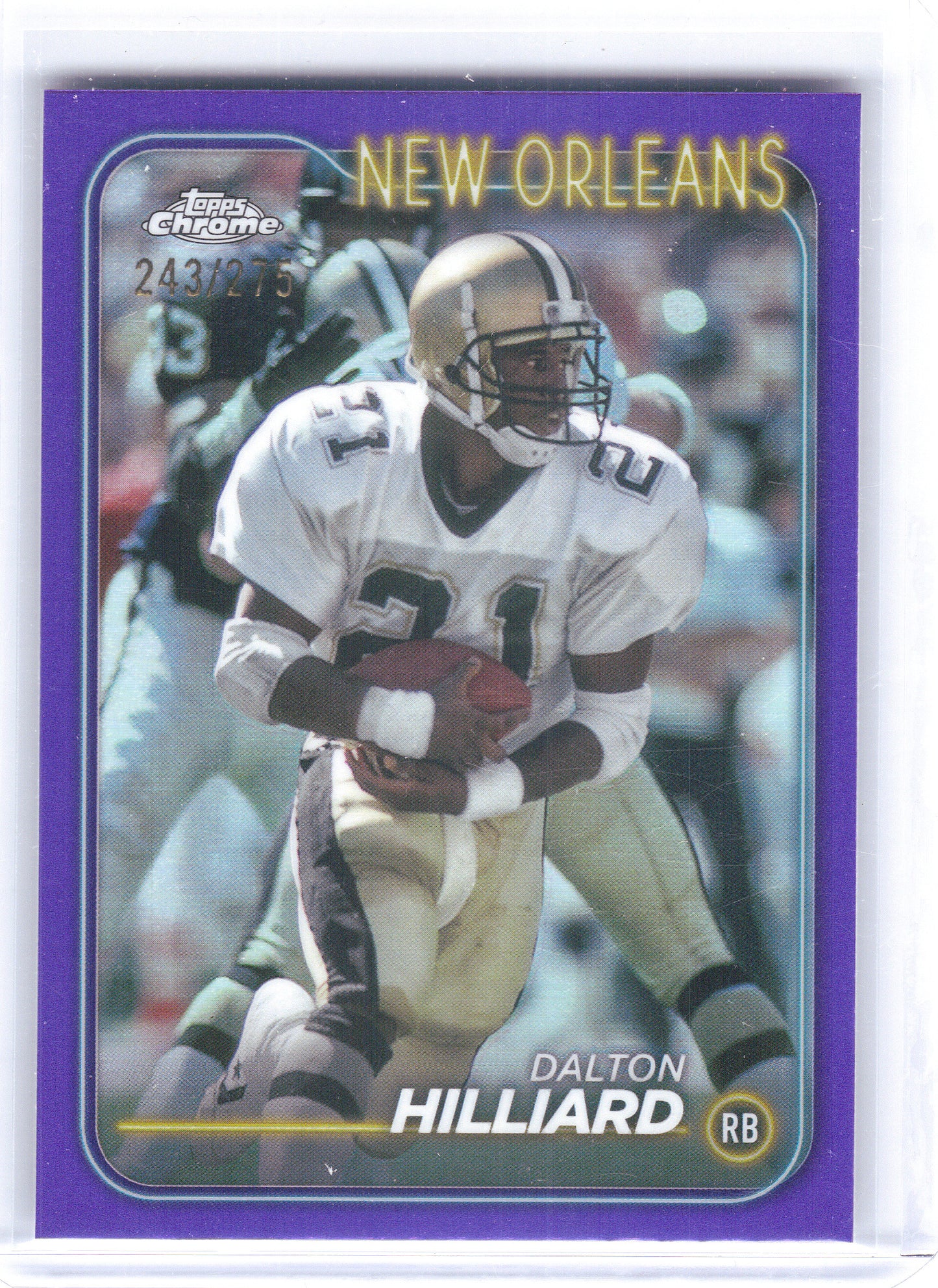 2024 Topps Chrome #137 Dalton Hilliard Purple Refractor #/275 New Orleans Saints SN