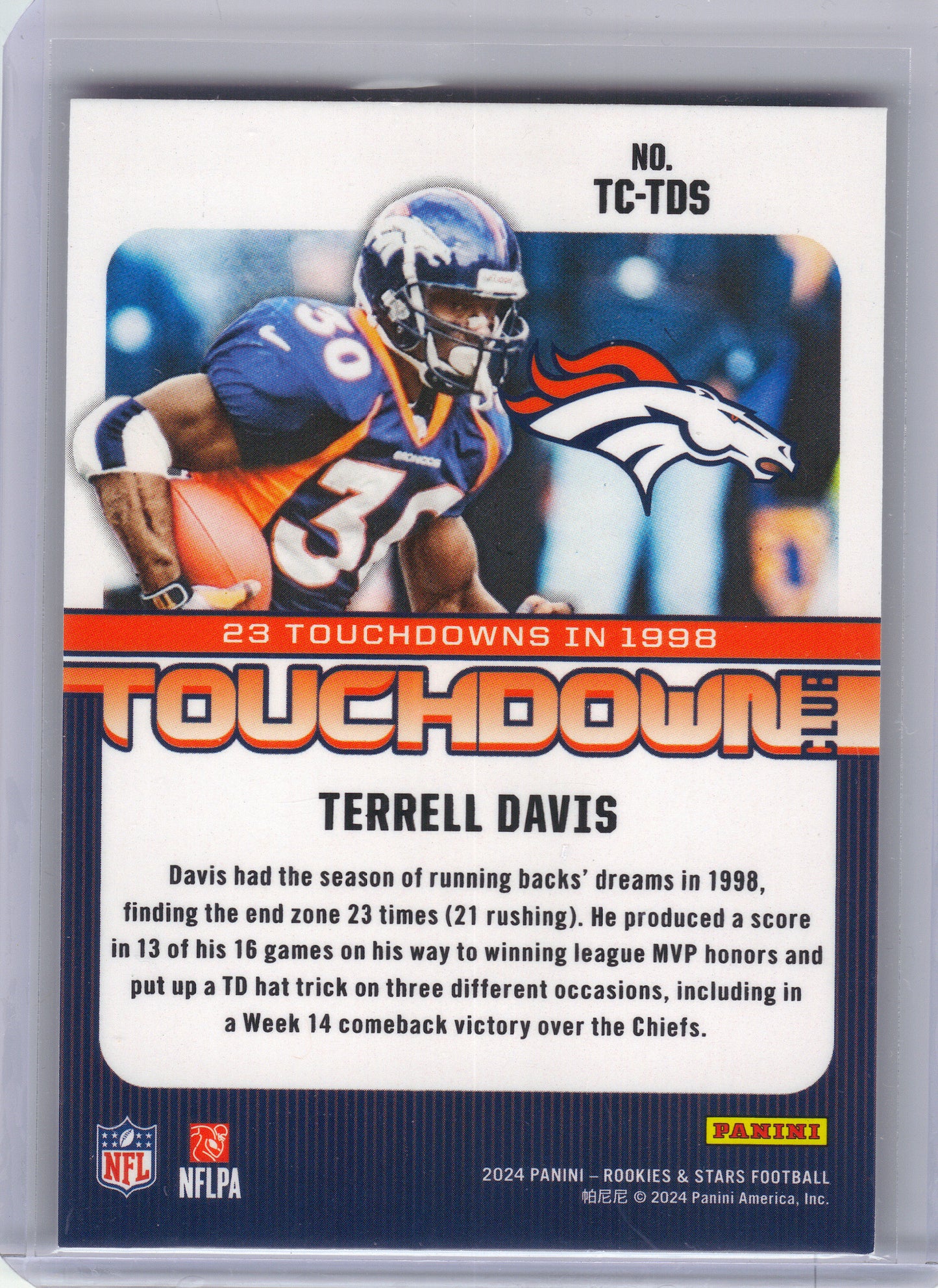 2024 Panini Rookies & Stars #TC-TDS Terrell Davis Touchdown Club Denver Broncos