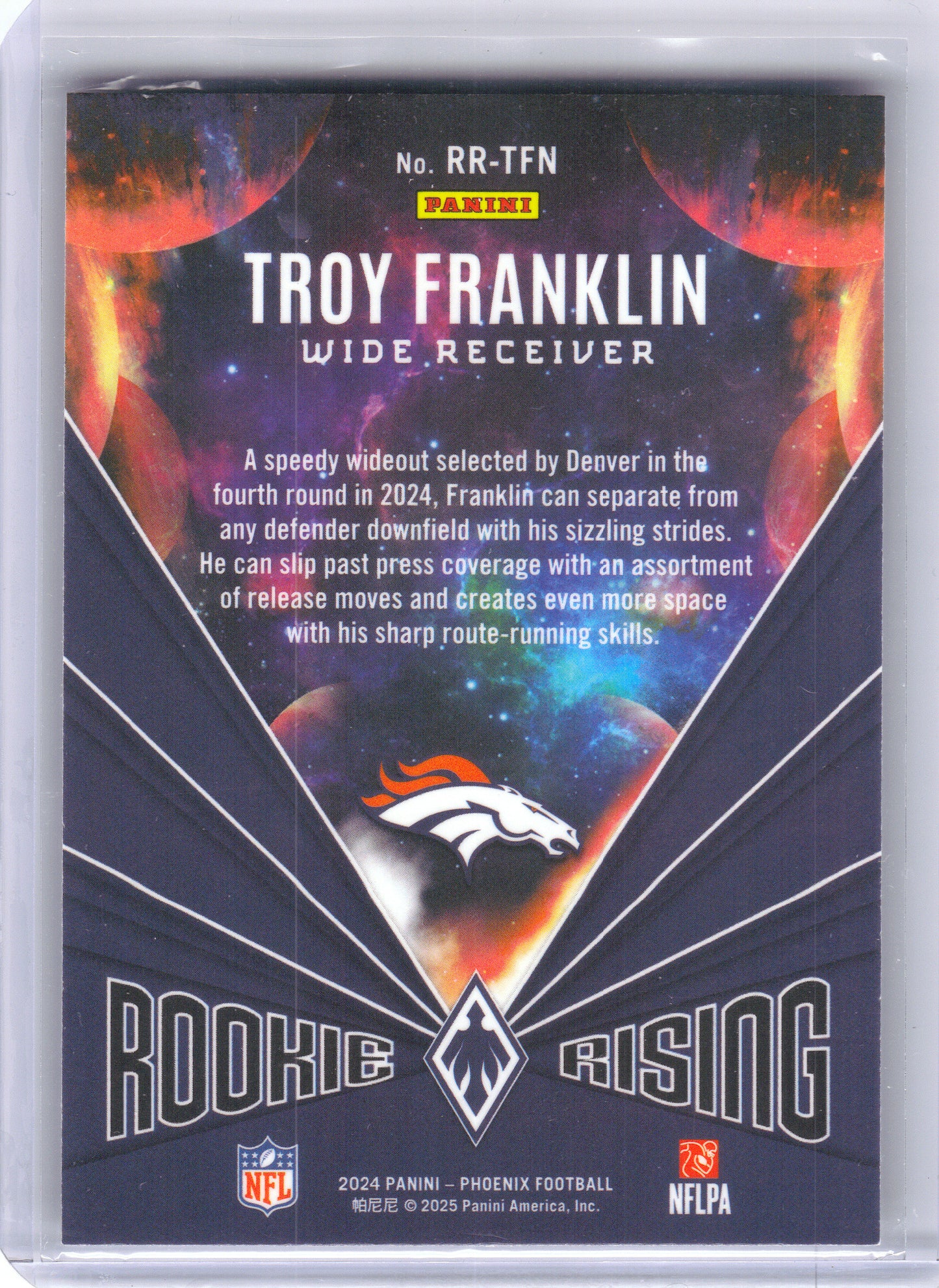 2024 Panini Phoenix #RR-TFN Troy Franklin Rookie Rising Stars Denver Broncos