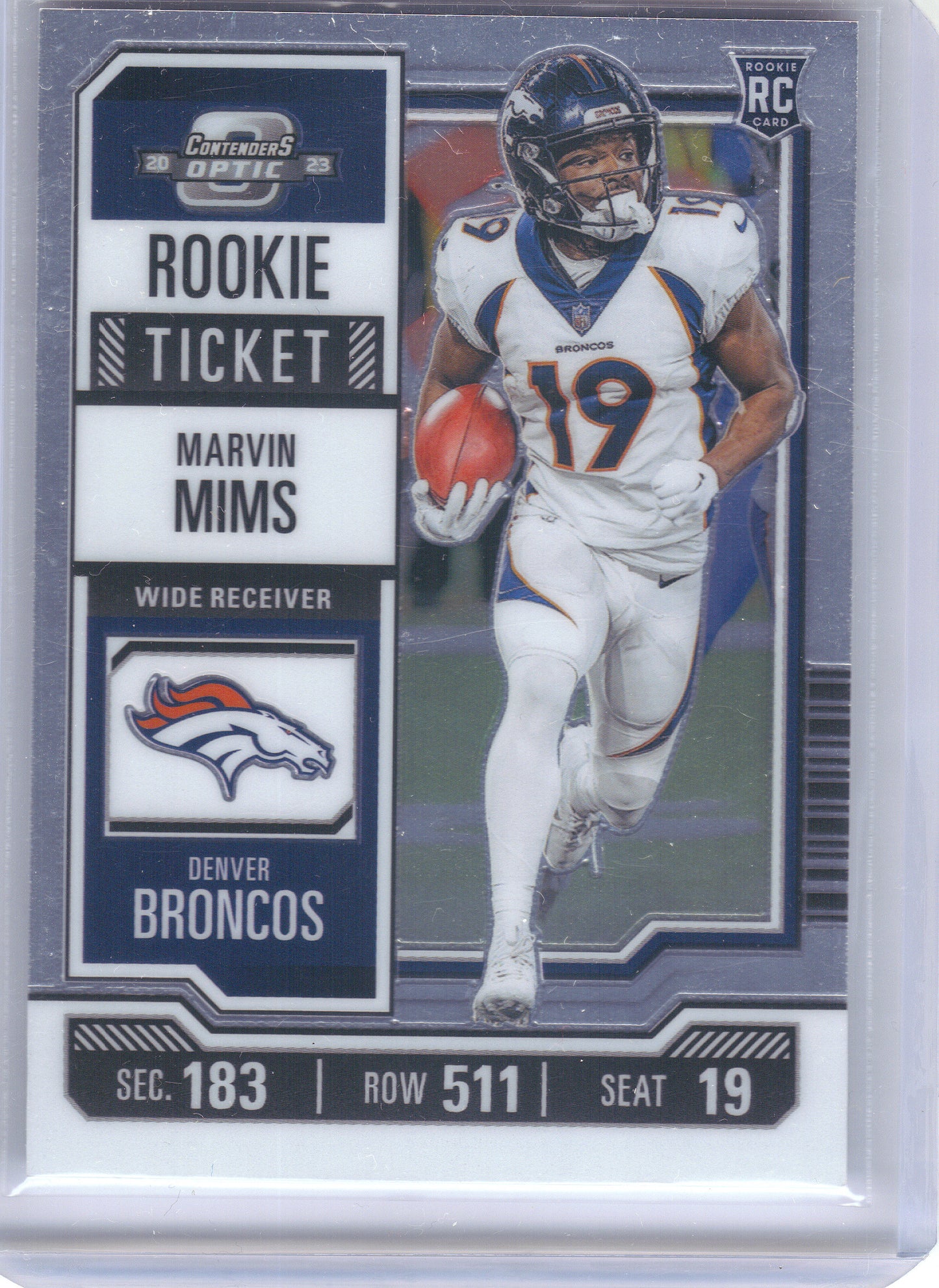 2023 Panini Contenders Optic #82 Marvin Mims Denver Broncos RC