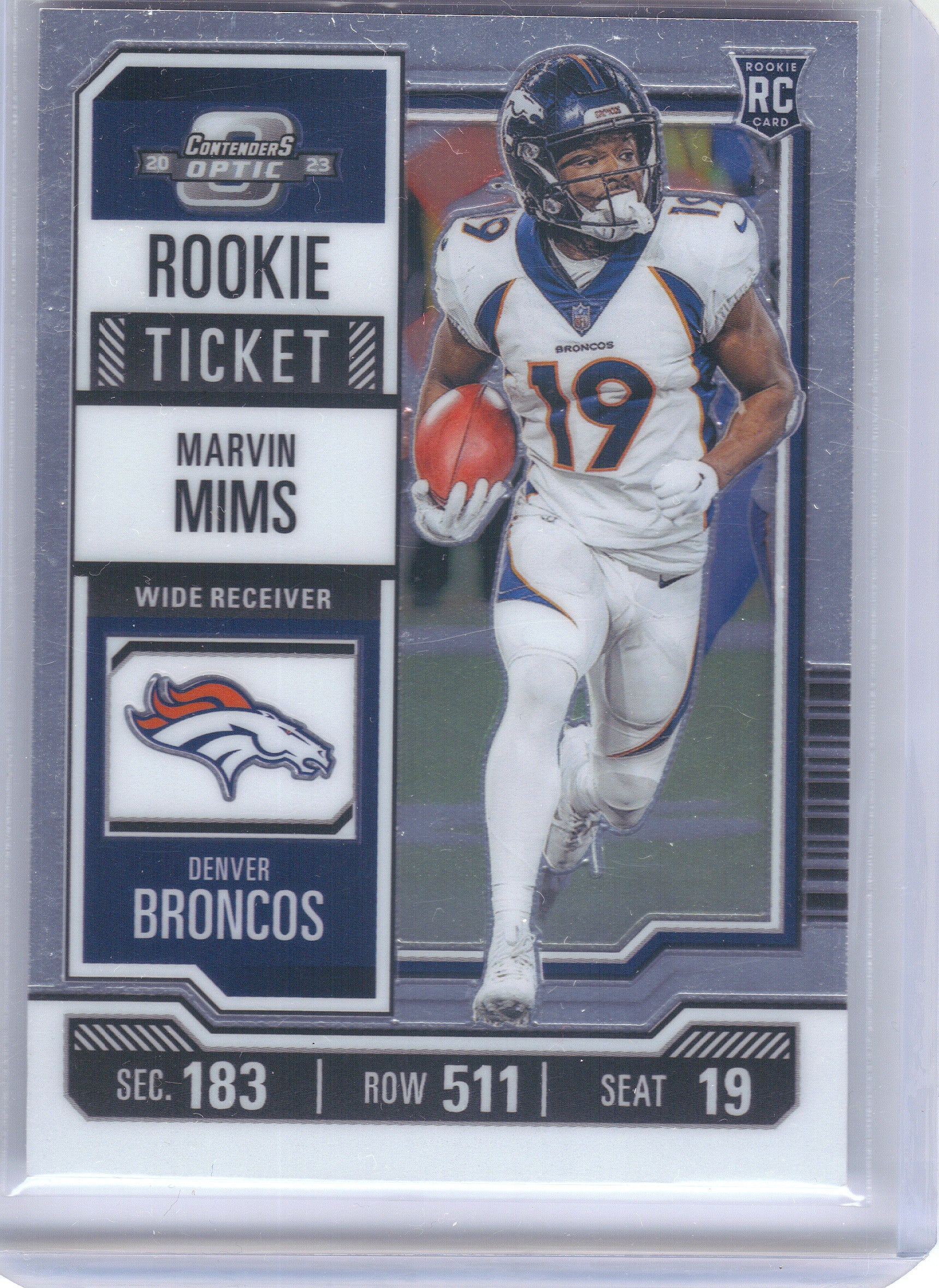 2023 Panini Contenders Optic #82 Marvin Mims Denver Broncos RC