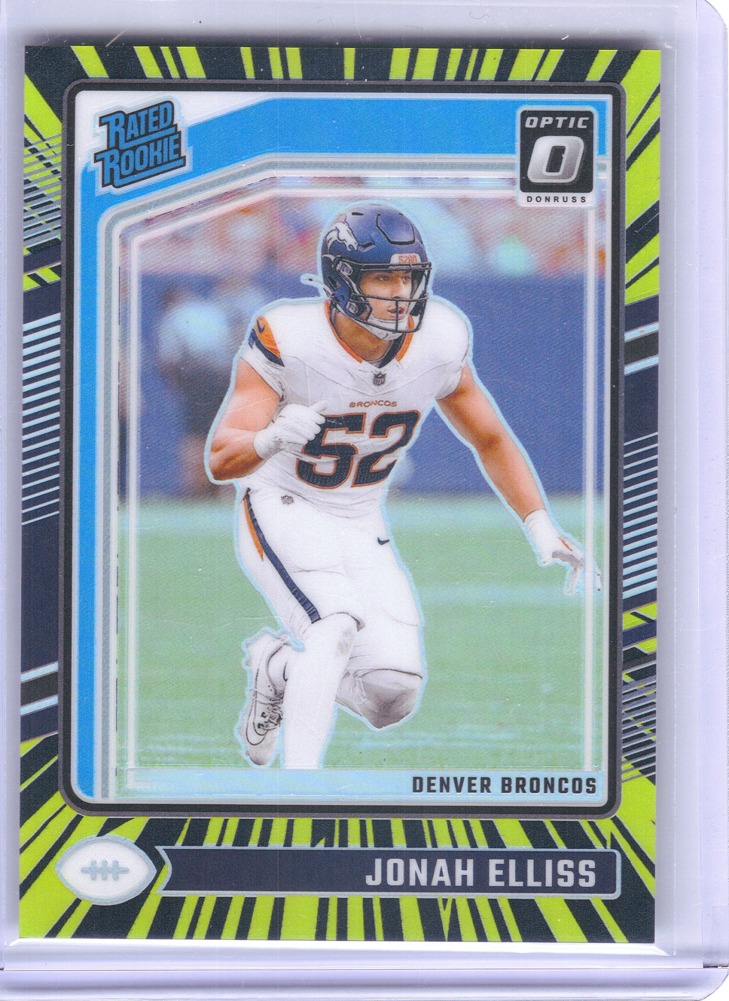 2024 Donruss Optic #257 Jonah Elliss Electricity #/75 Denver Broncos SN