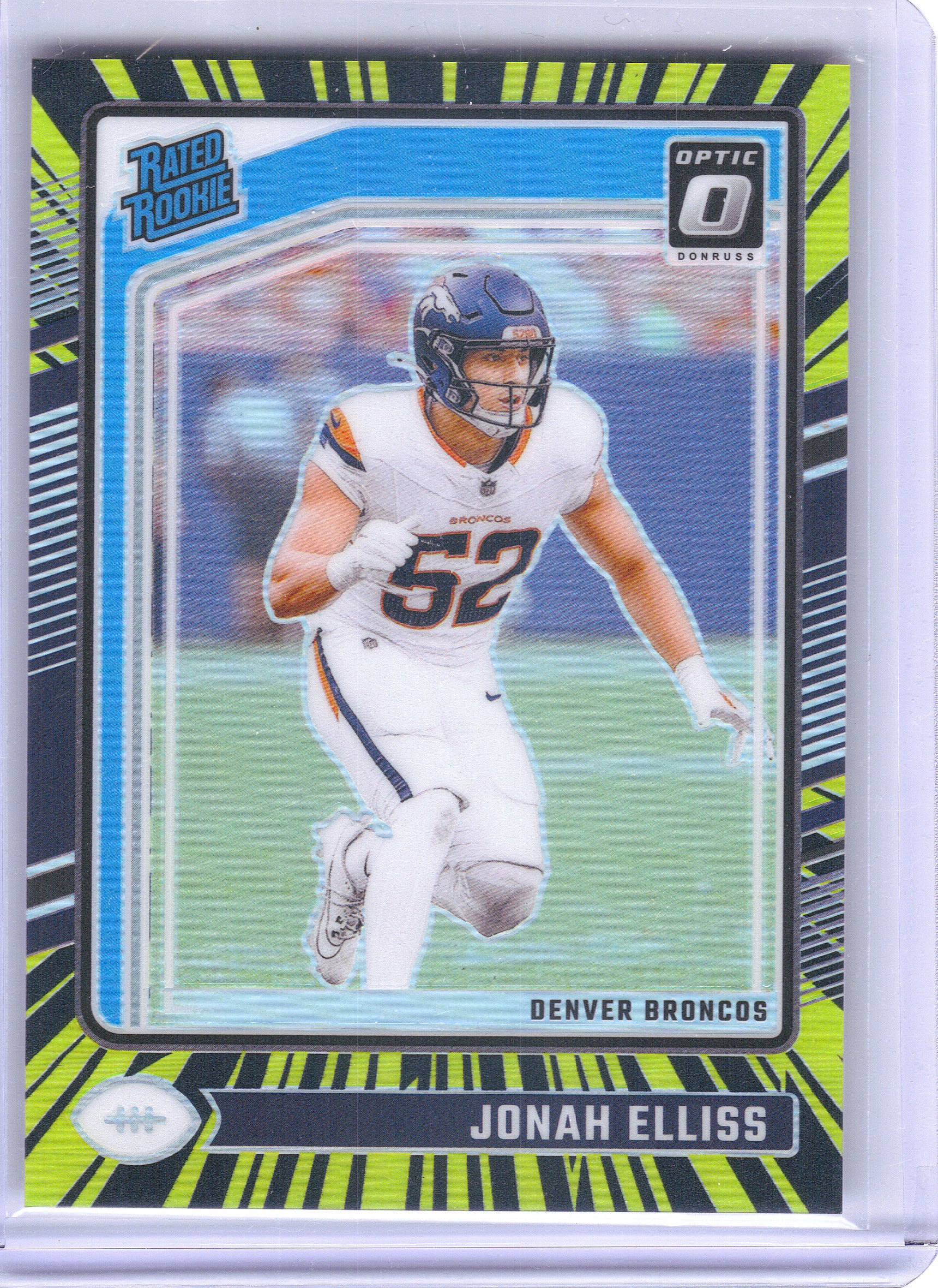 2024 Donruss Optic #257 Jonah Elliss Electricity #/75 Denver Broncos SN