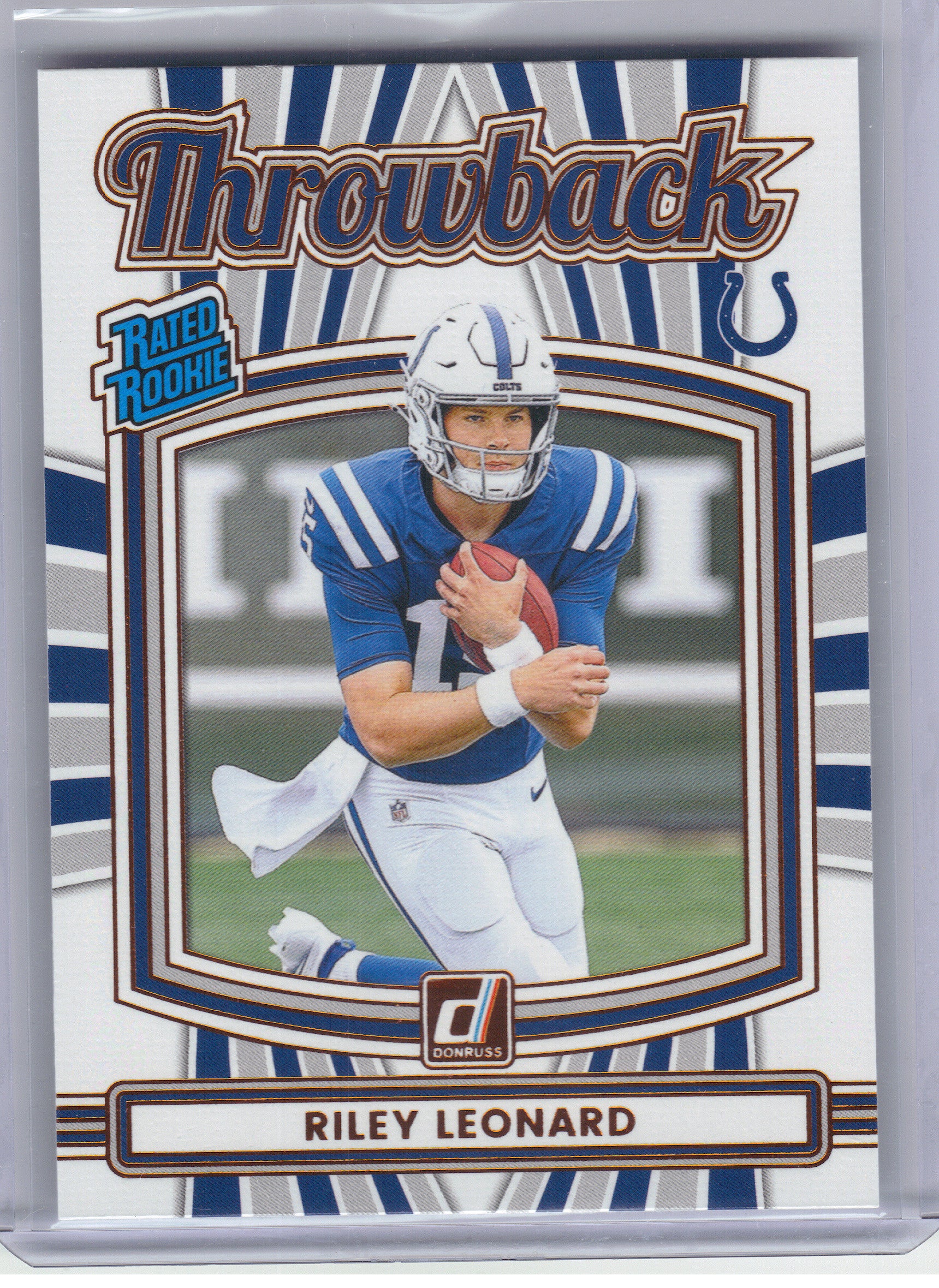2025 Donruss #33 Riley Leonard Rated Rookies Throwback Indianapolis Colts