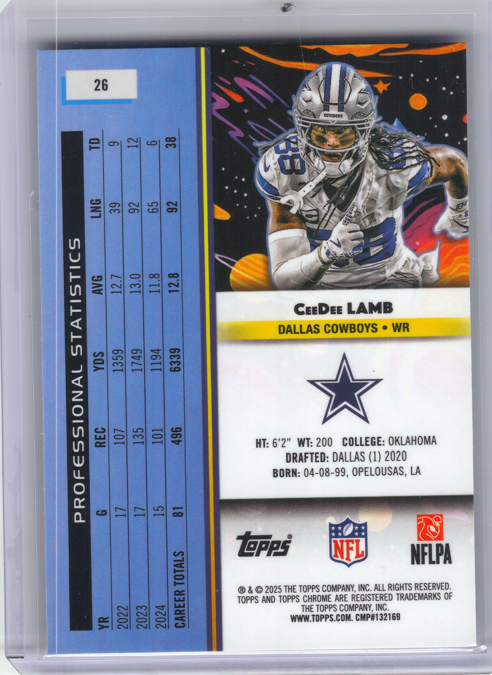 2025 Topps Chrome Cosmic #26 CeeDee Lamb Dallas Cowboys