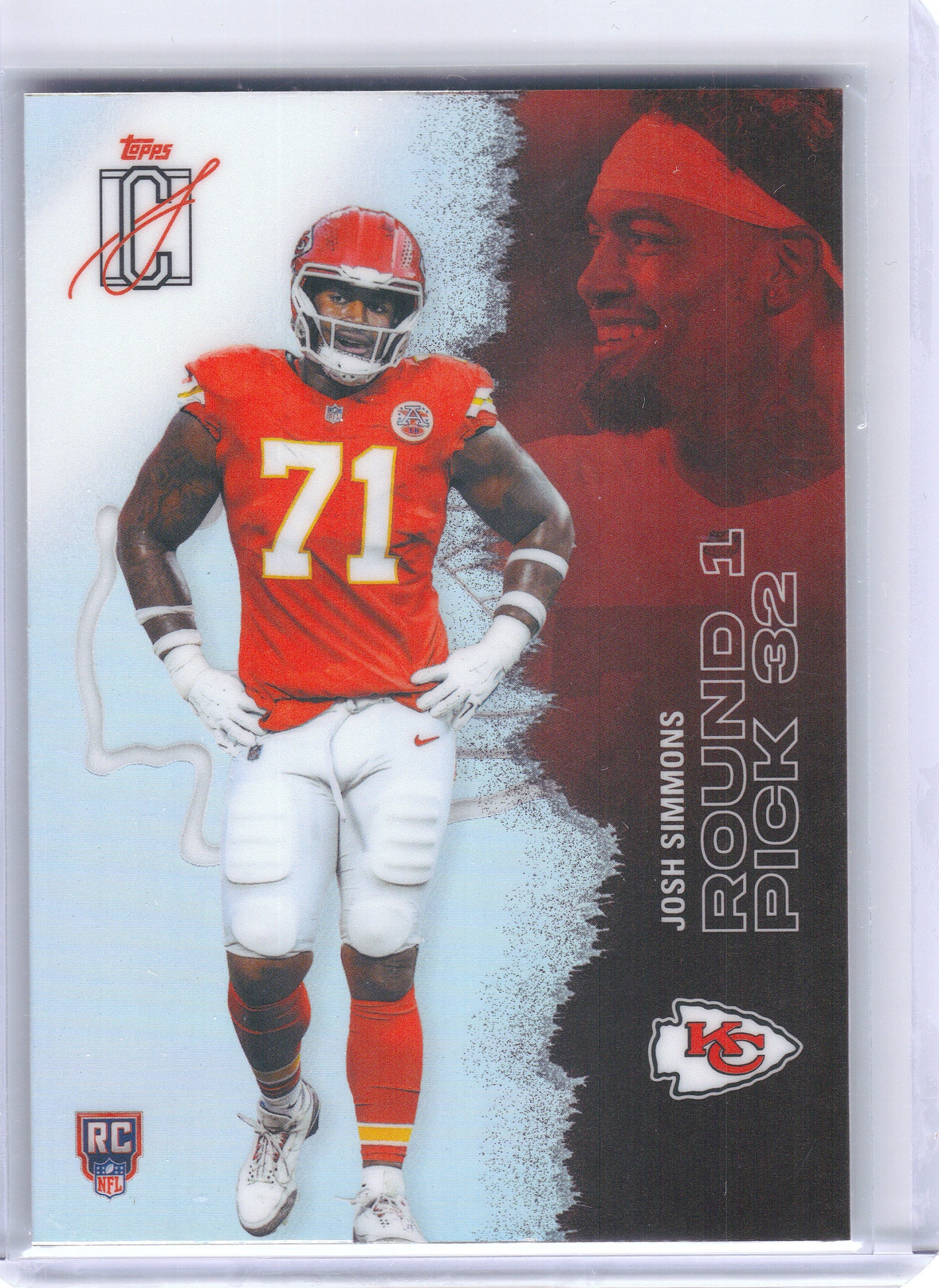 2025 Topps Signature Class #186 Josh Simmons Kansas City Chiefs RC
