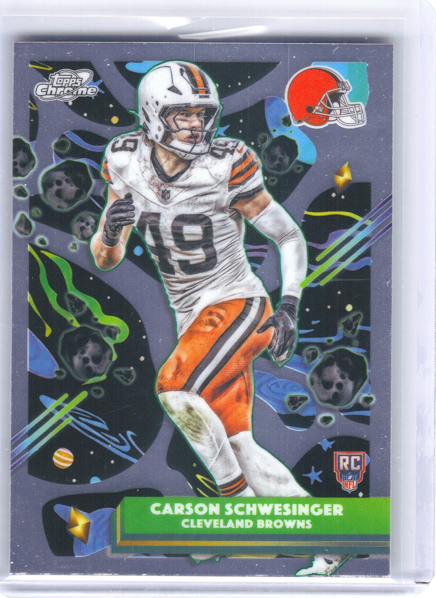 2025 Topps Chrome Cosmic #123 Carson Schwesinger Cleveland Browns RC