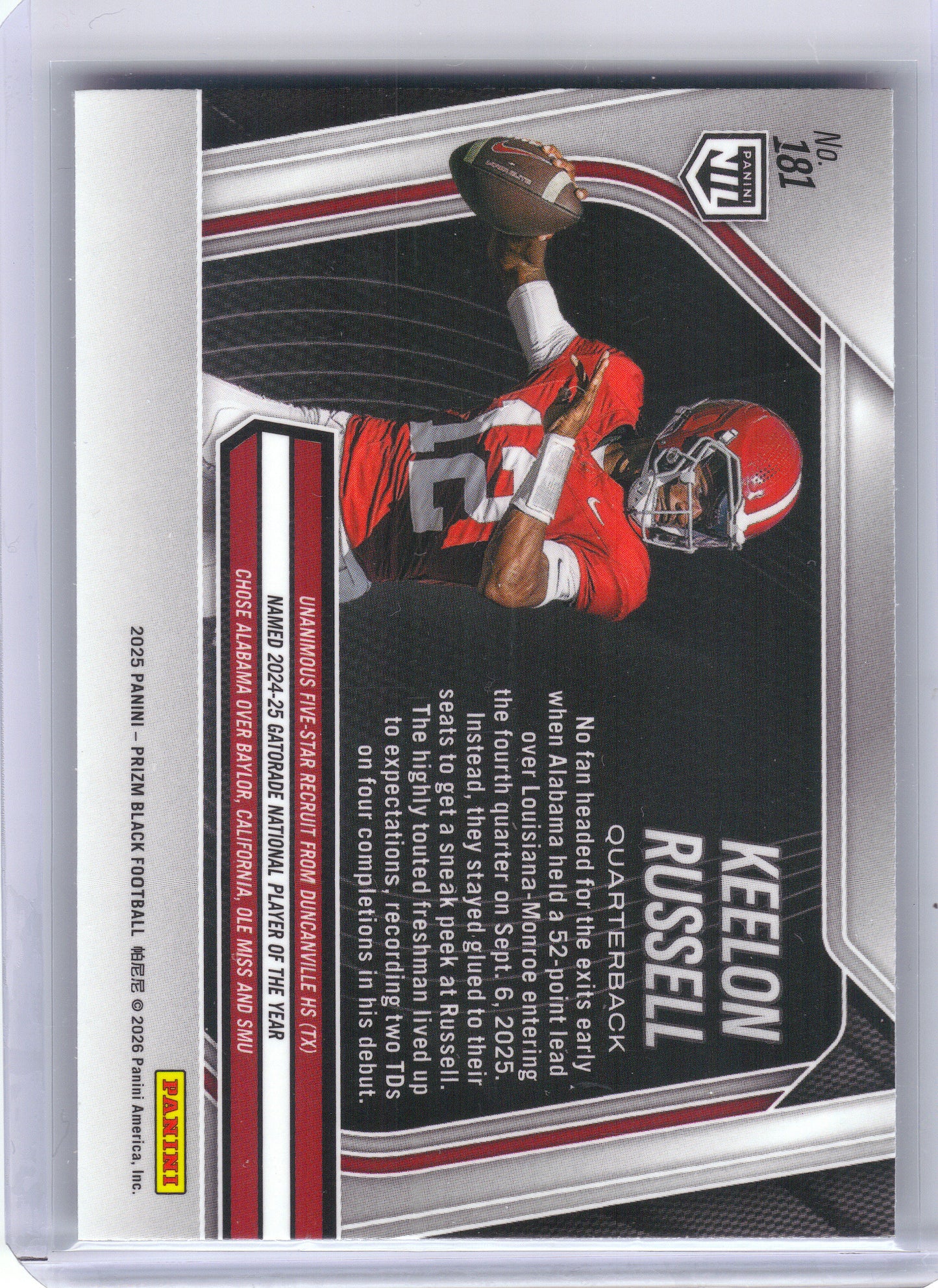 2025 Panini Prizm Black #181 Keelon Russell Alabama Crimson Tide