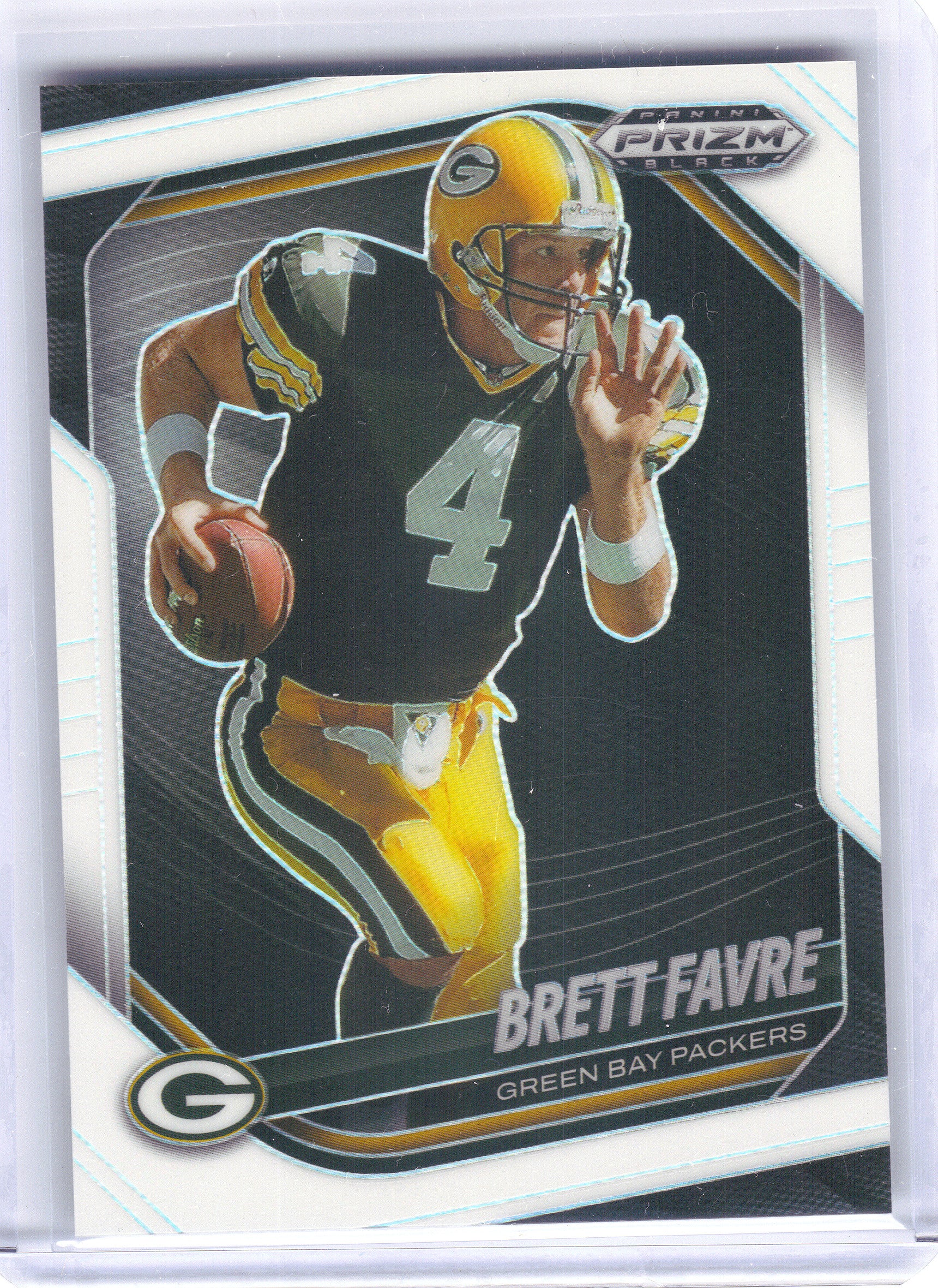 2025 Panini Prizm Black #58 Brett Favre Prizms White #/175 Green Bay Packers SN