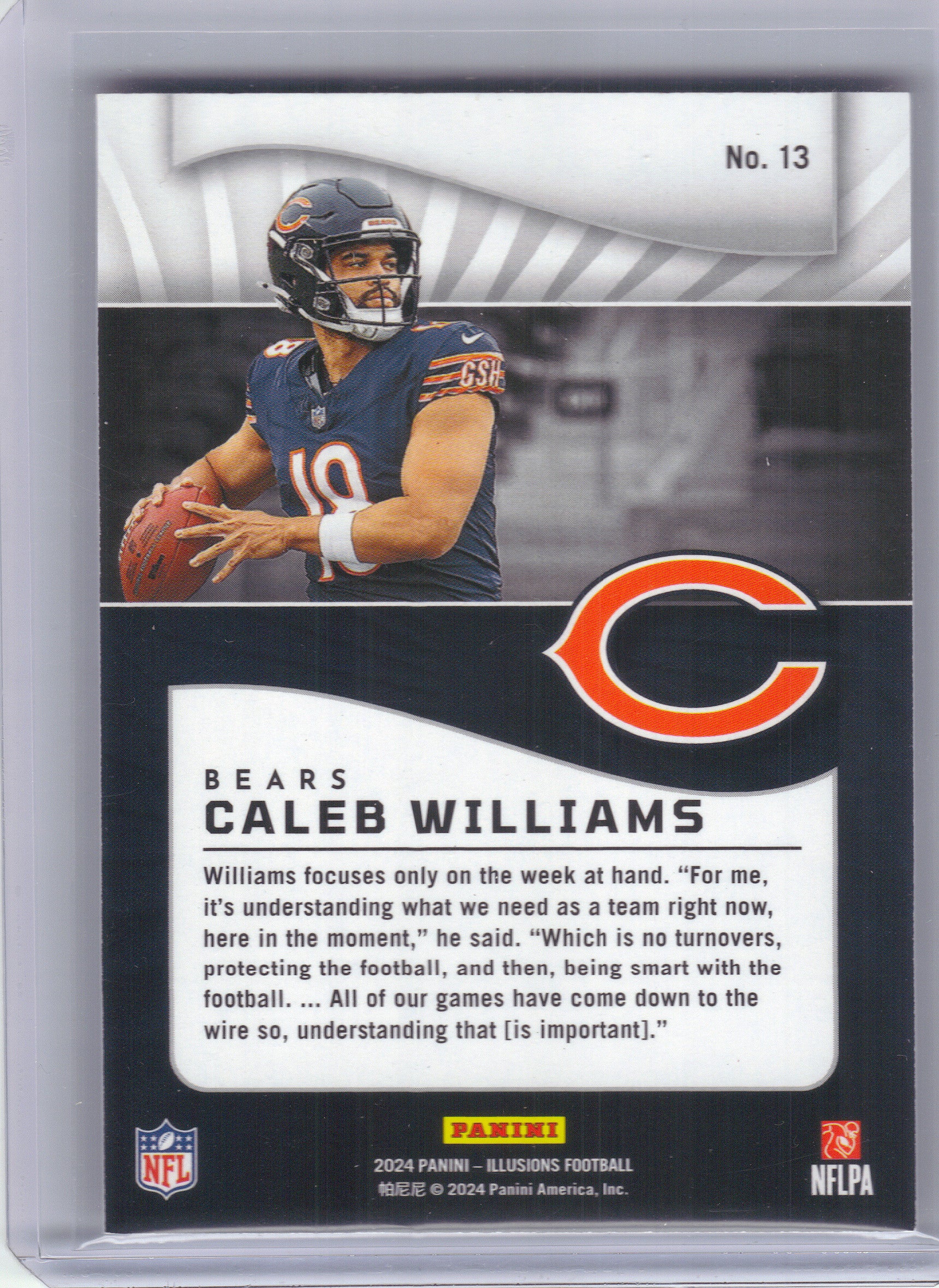 2024 Panini Illusions #13 Caleb Williams Hobby 55pt Chicago Bears RC