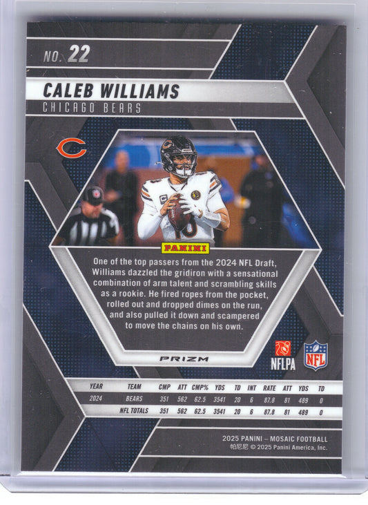 2025 Panini Mosaic #22 Caleb Williams Mosaic Chicago Bears