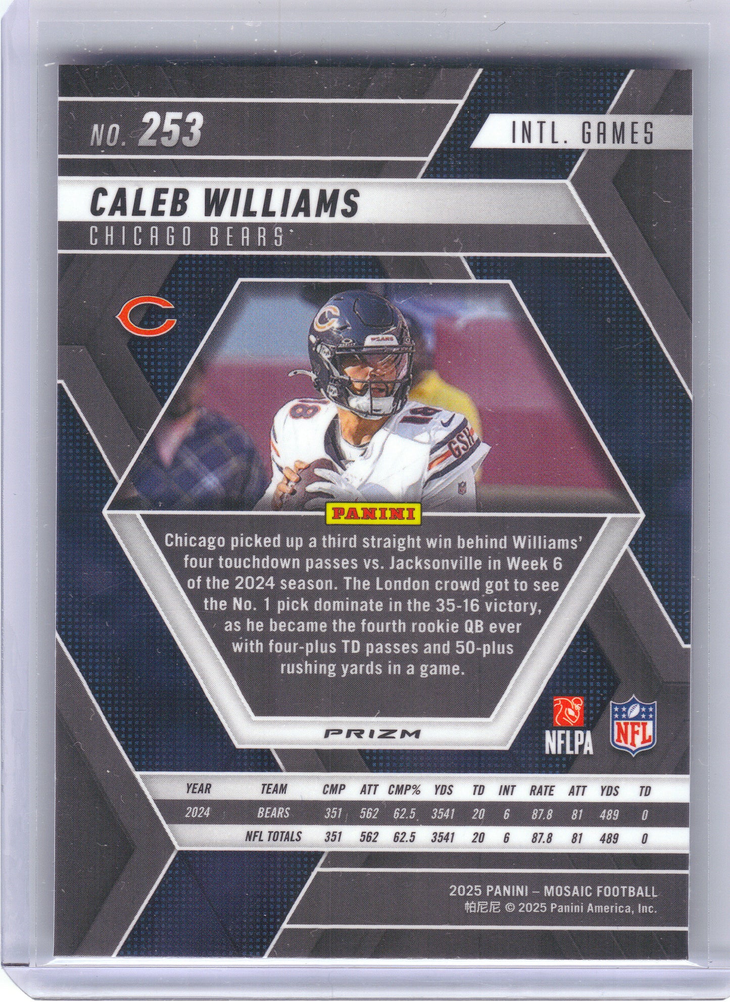 2025 Panini Mosaic #253 Caleb Williams Silver Chicago Bears