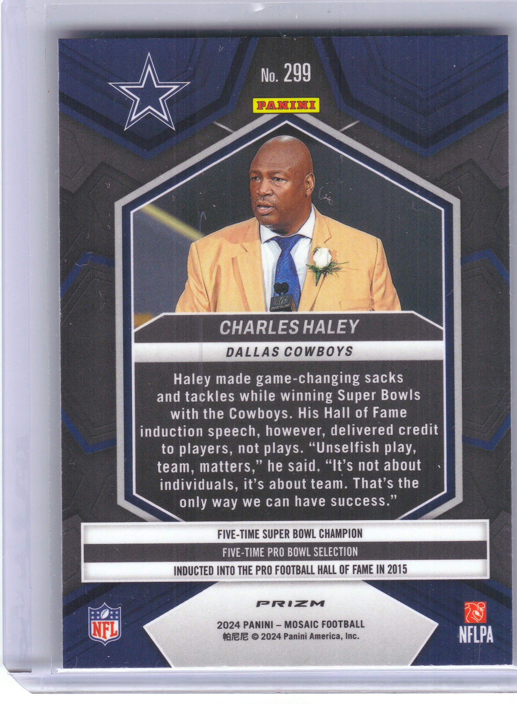 2024 Panini Mosaic #299 Charles Haley Mosaic Green Dallas Cowboys