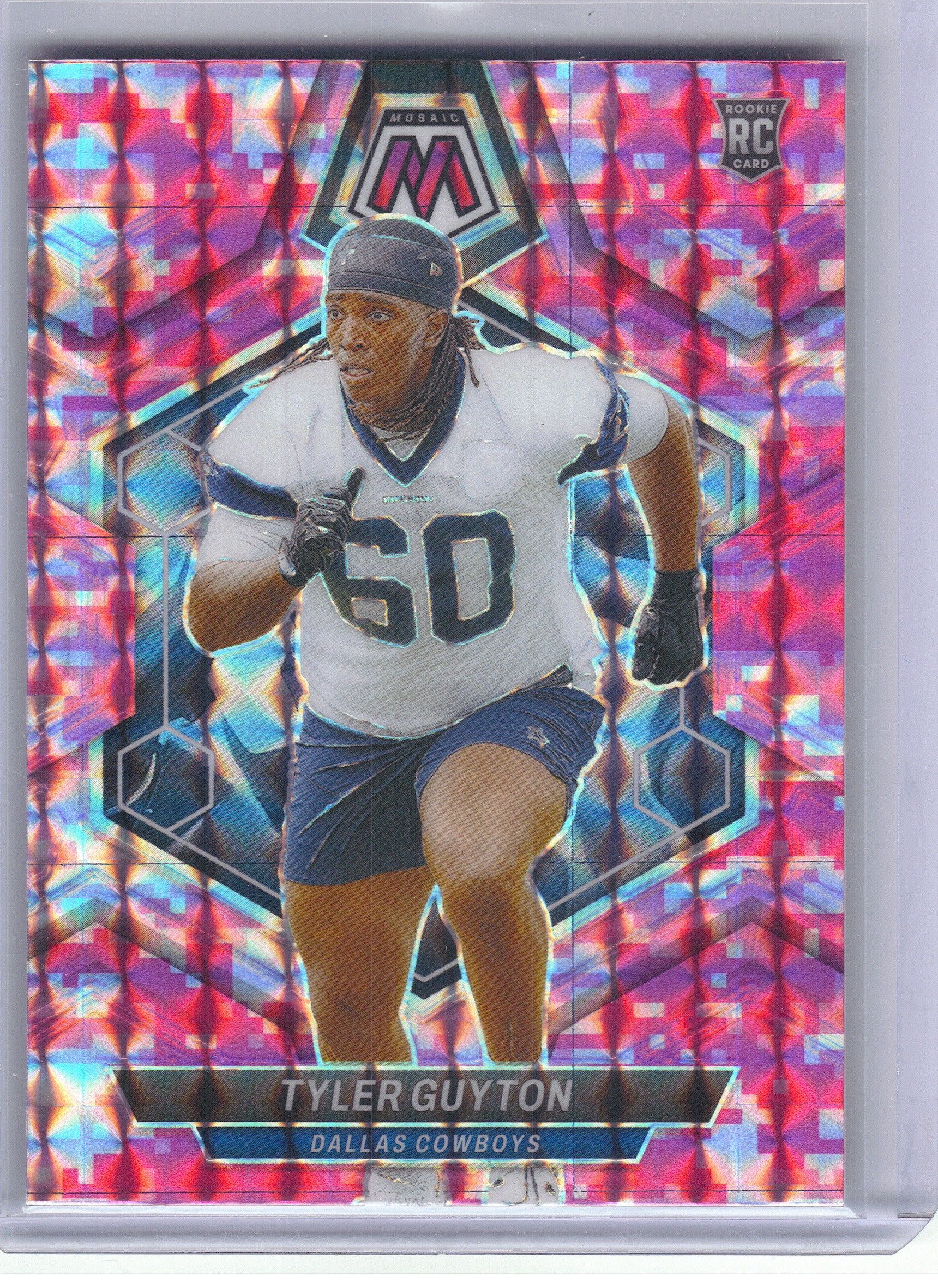 2024 Panini Mosaic #329 Tyler Guyton Mosaic Camo Pink Dallas Cowboys