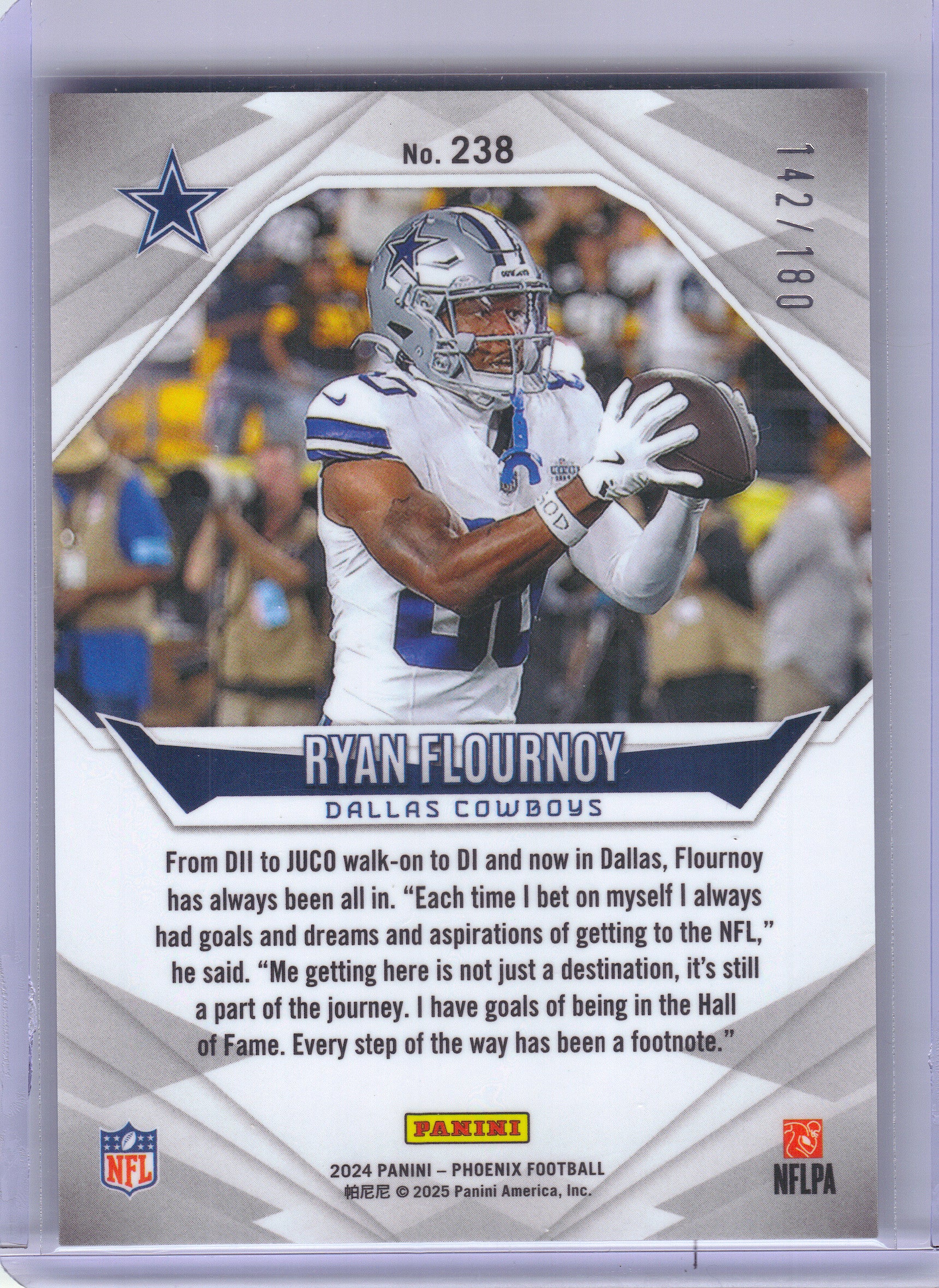 2024 Panini Phoenix #238 Ryan Flournoy Stars #/180 Dallas Cowboys SN,RC