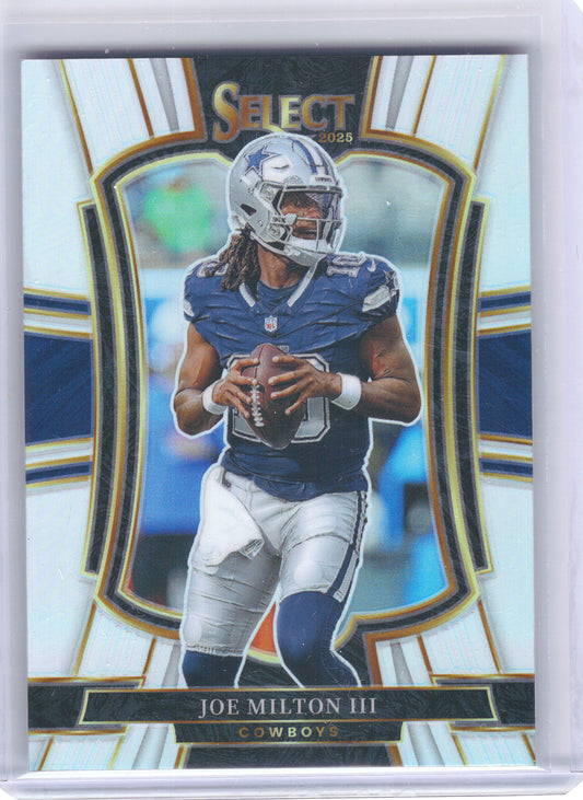 2025 Panini Select #196 Joe Milton III Silver Prizm Dallas Cowboys