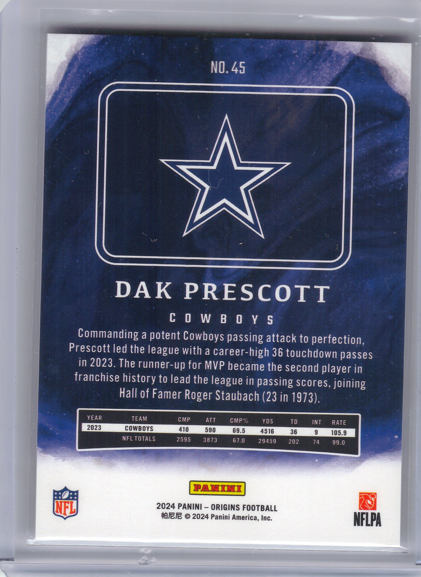 2024 Panini Origins #45 Dak Prescott Dallas Cowboys