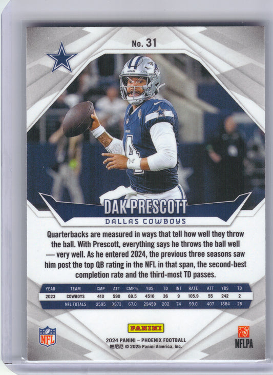 2024 Panini Phoenix #31 Dak Prescott International x Dallas Cowboys