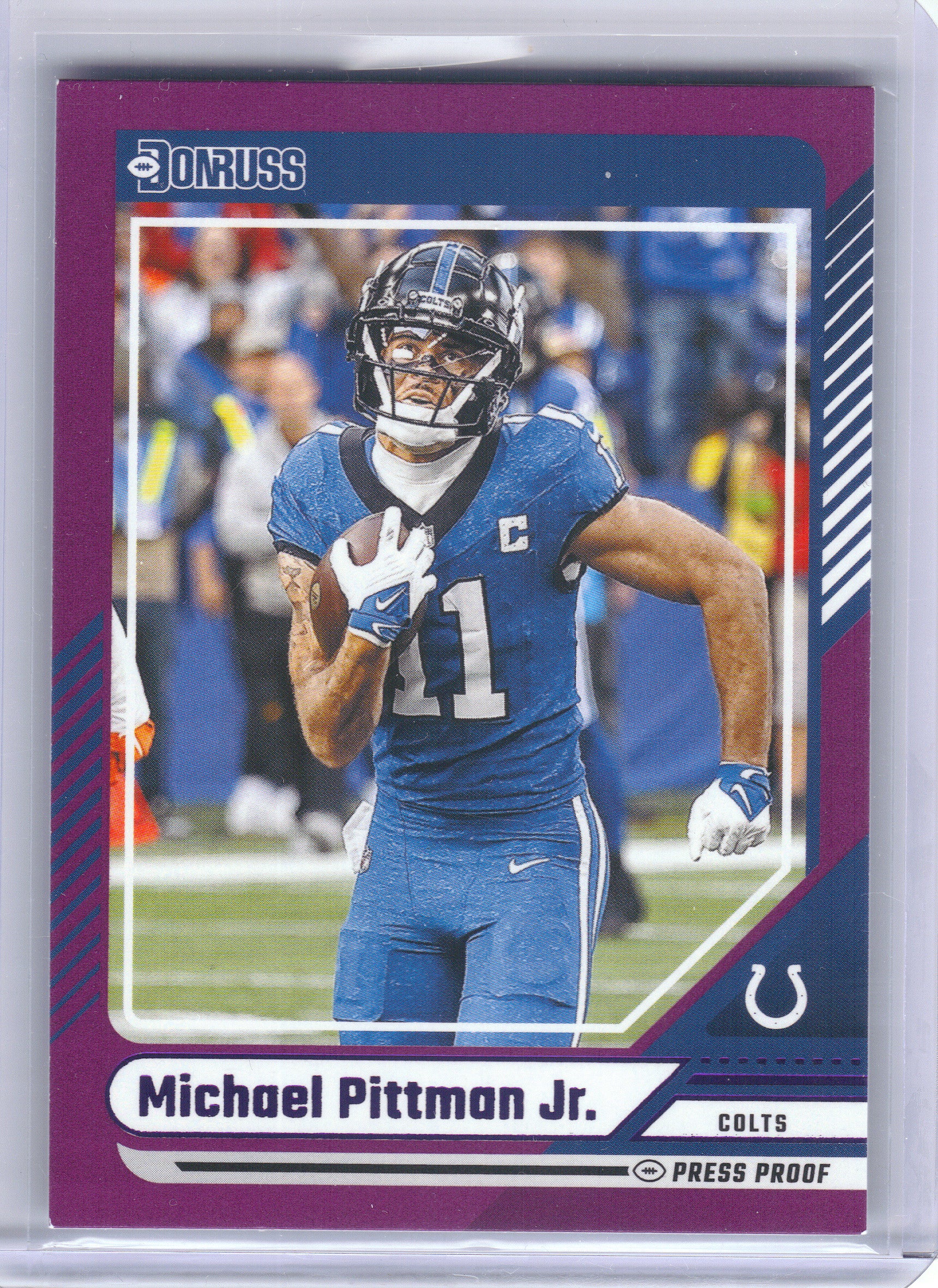 2024 Donruss #265 Michael Pittman Jr. Press Proof Purple Indianapolis Colts