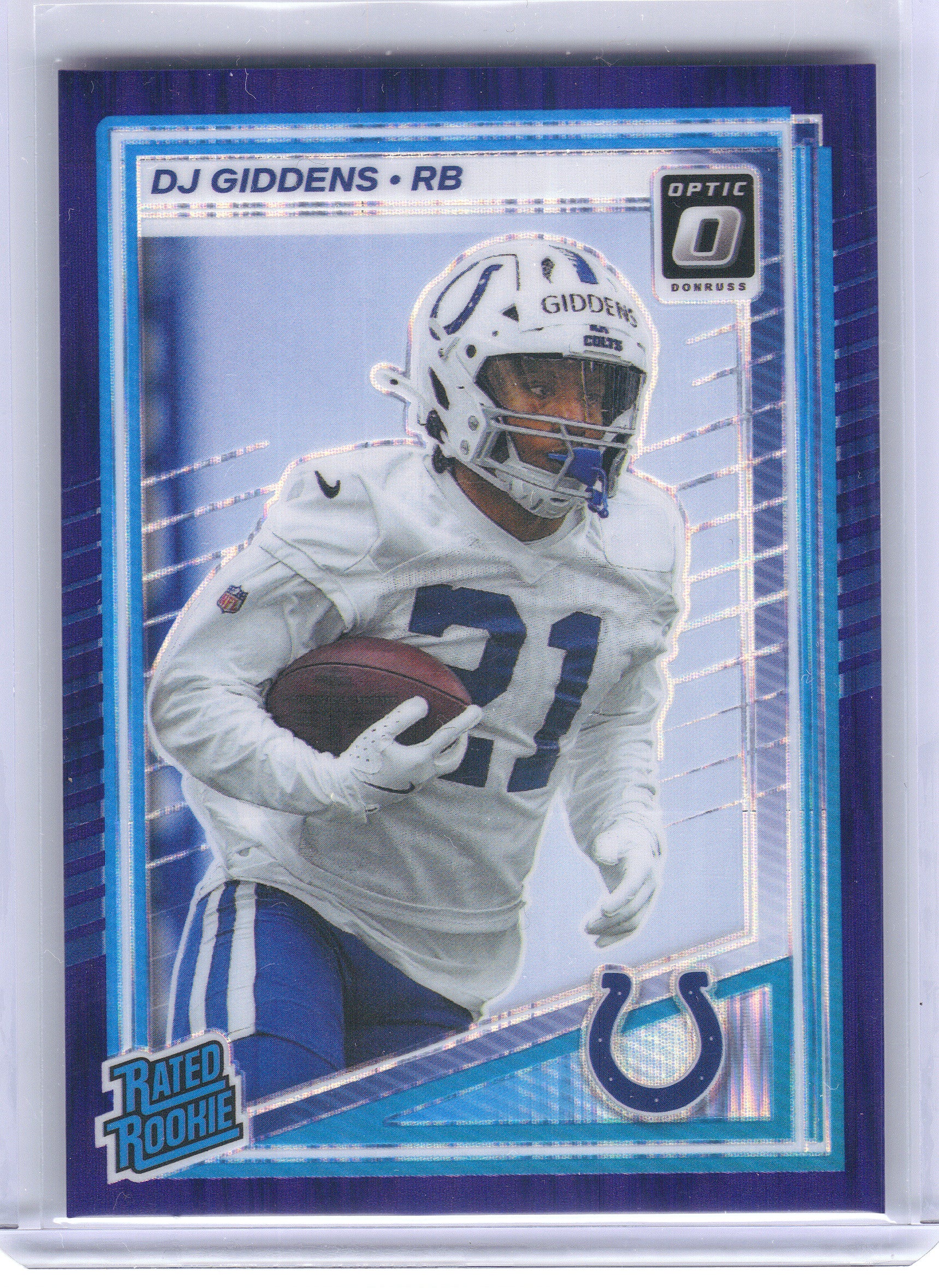2025 Donruss Optic #258 DJ Giddens Purple Shock Indianapolis Colts RC