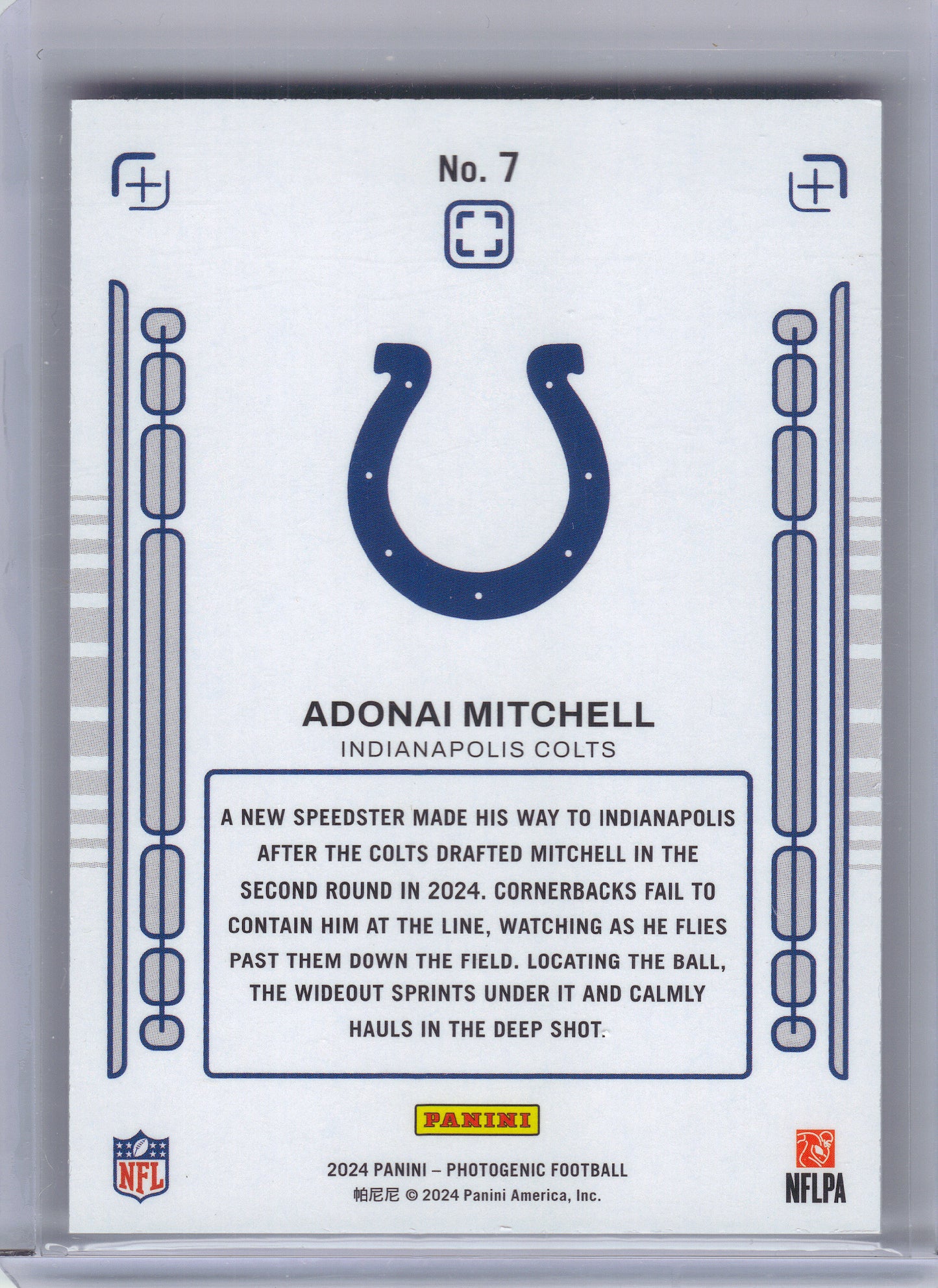 2024 Panini Photogenic #7 Adonai Mitchell Rookie Pix Indianapolis Colts