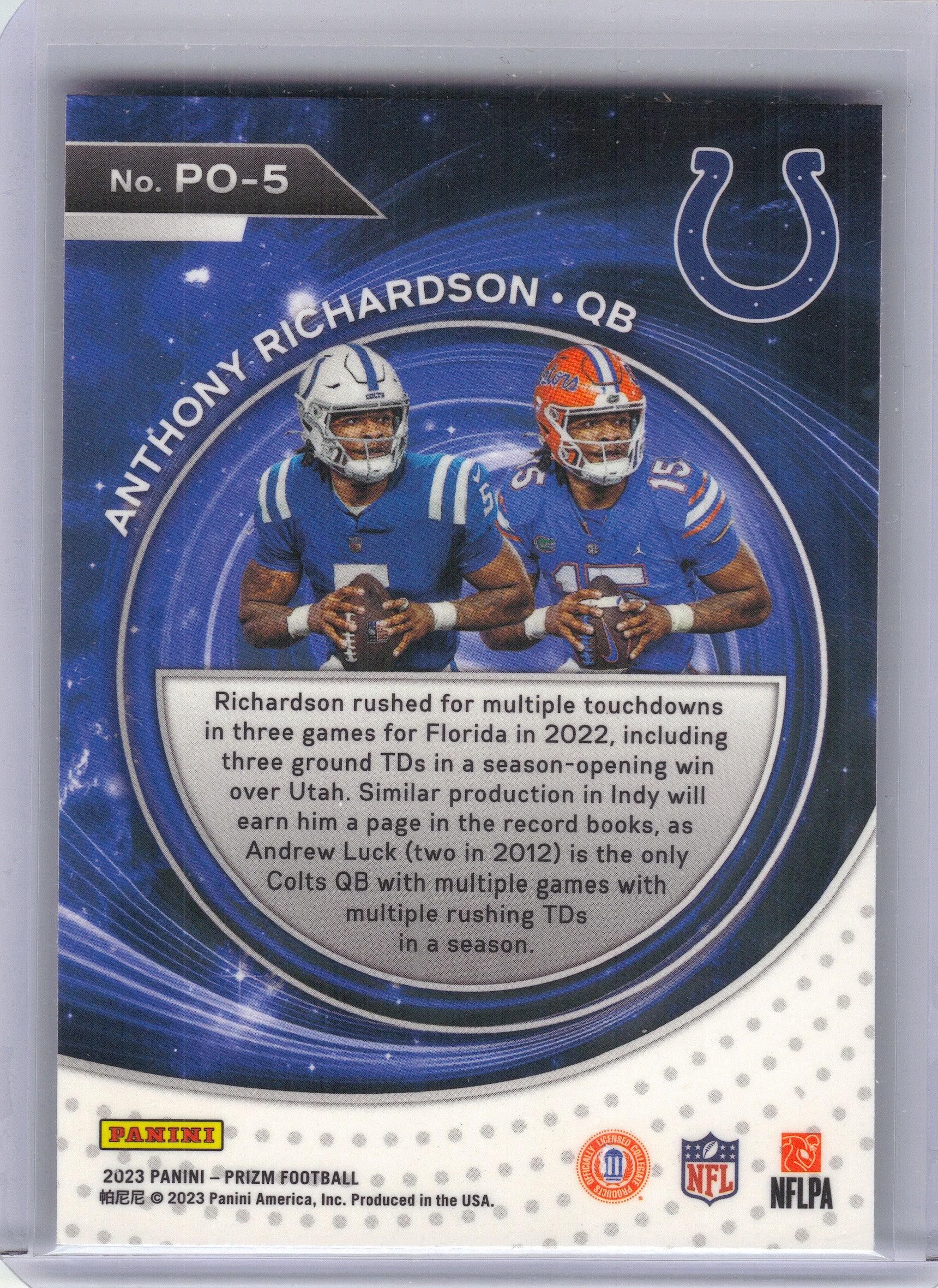 2023 Panini Prizm #PO-5 Anthony Richardson Portals