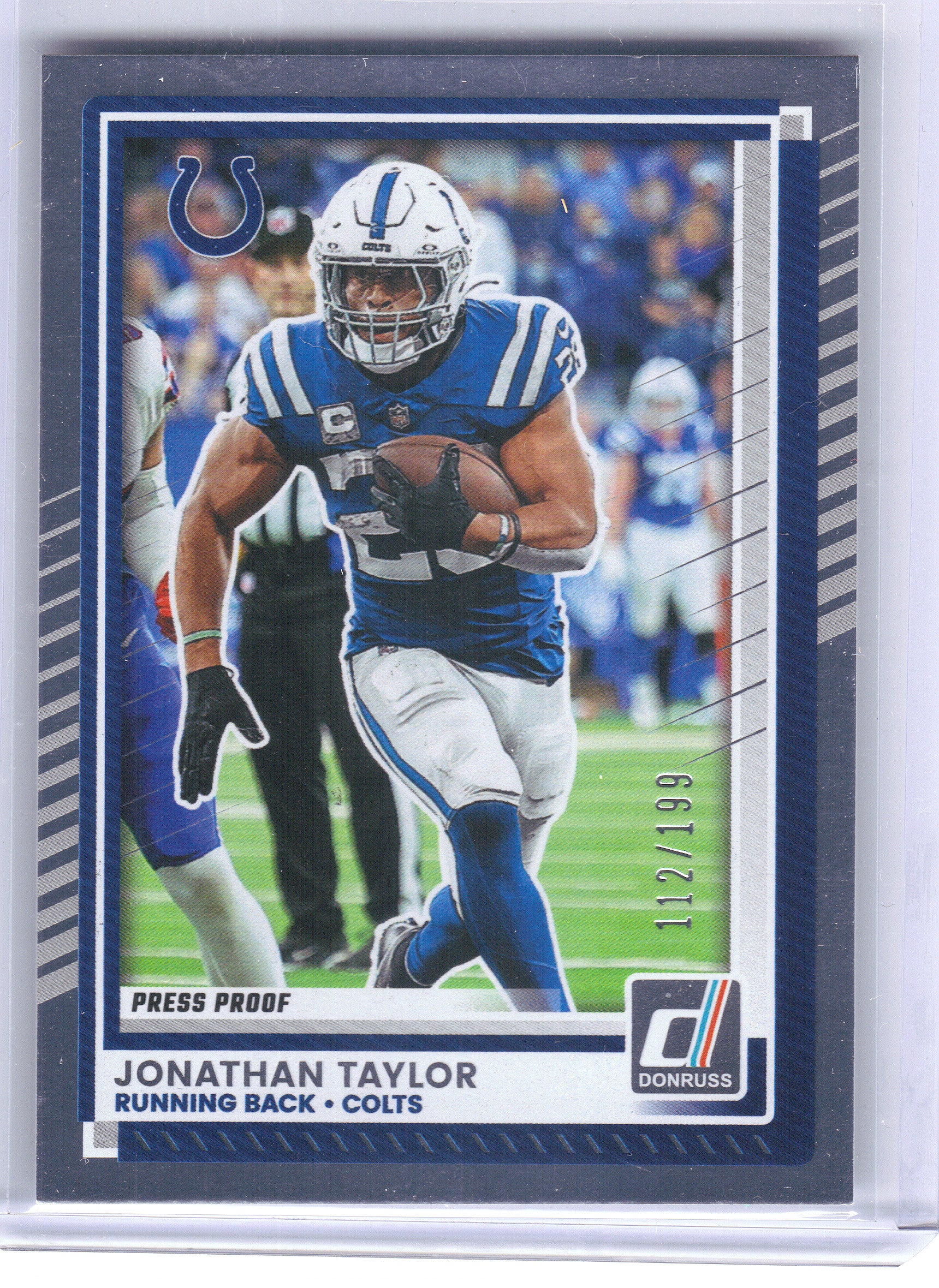2025 Donruss #60 Jonathan Taylor Press Proofs Silver #/199 Indianapolis Colts SN