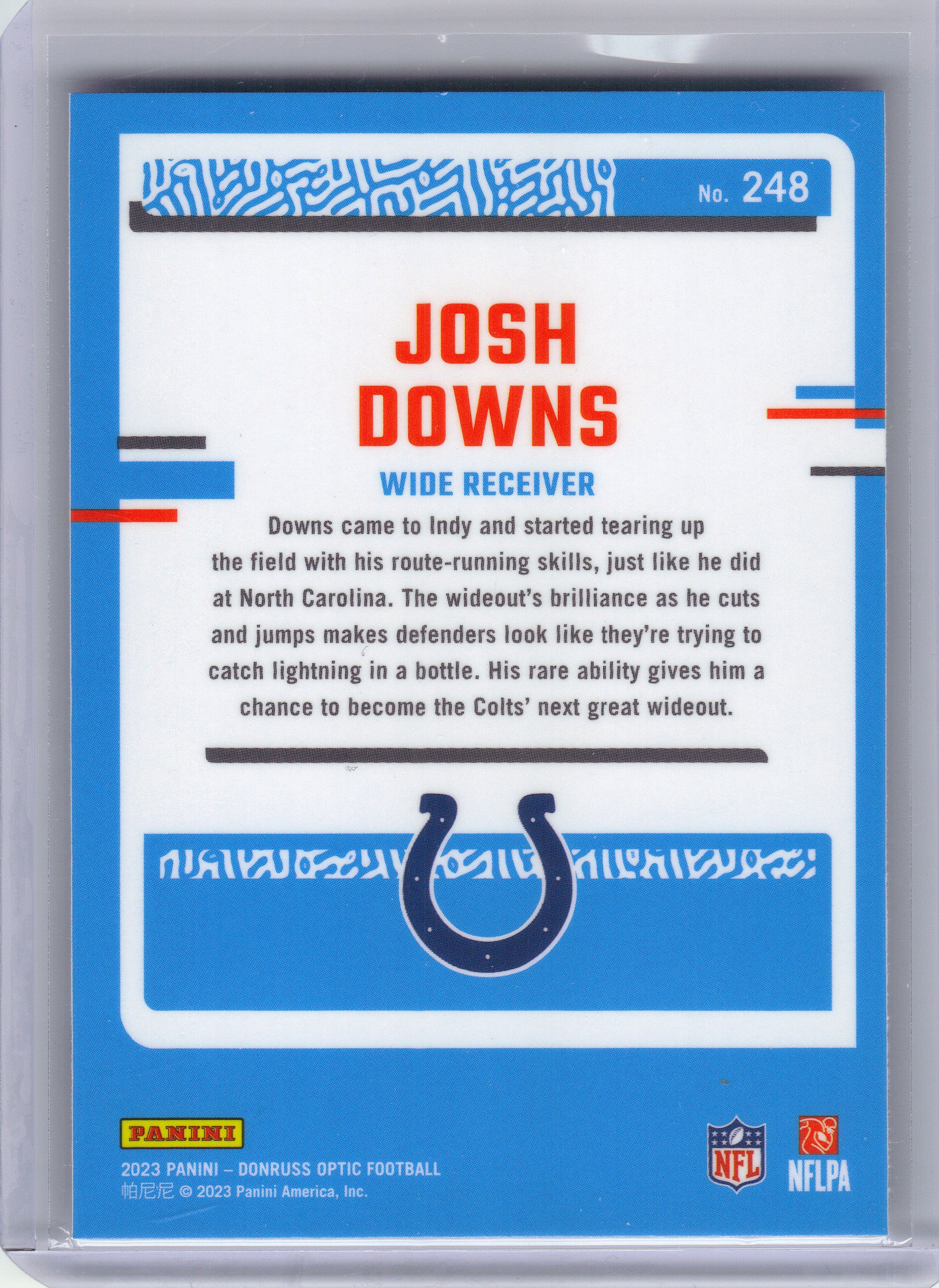 2023 Donruss Optic #248 Josh Downs Indianapolis Colts RC