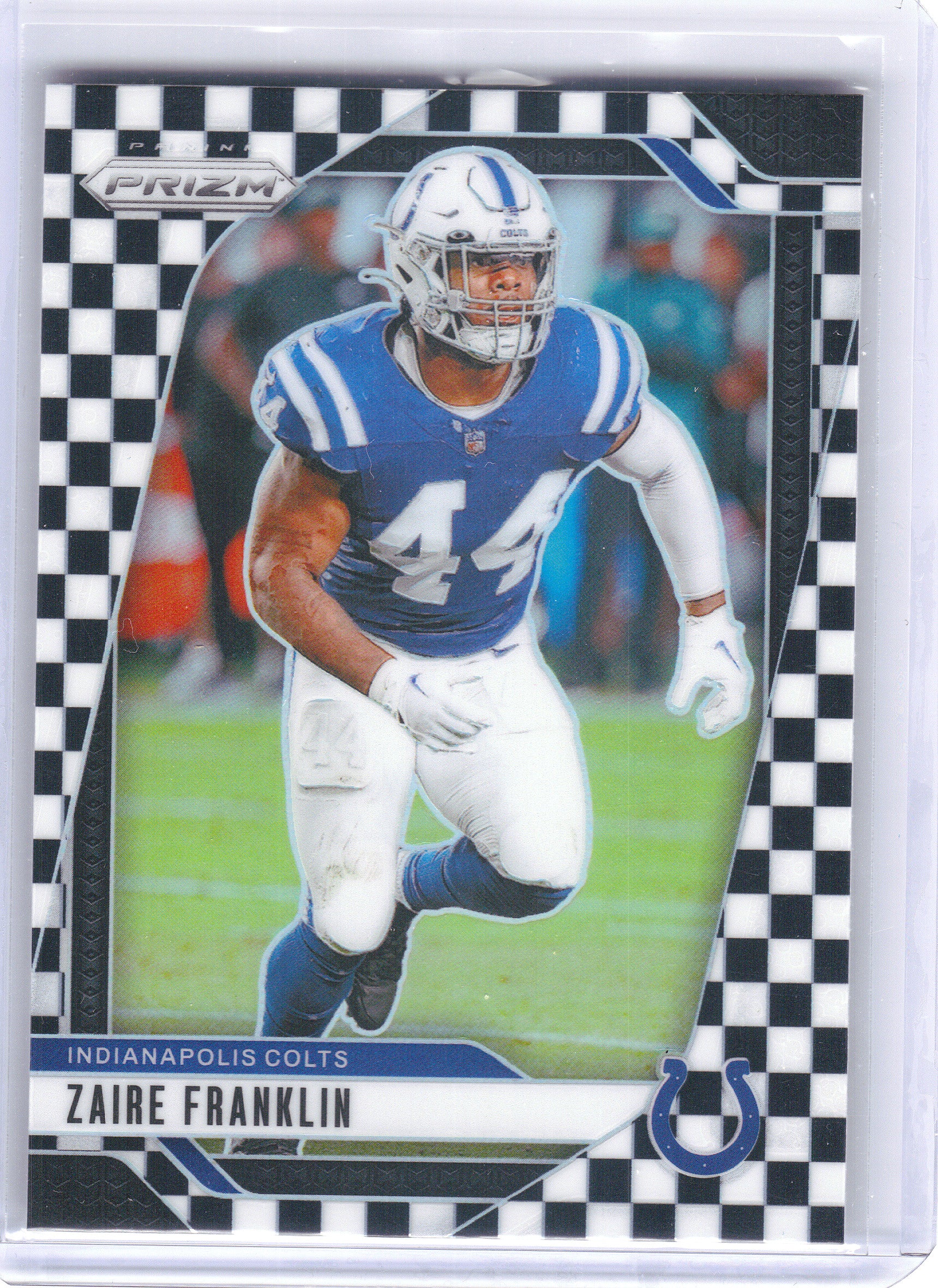 2024 Panini Prizm #124 Zaire Franklin Black and White Checker Indianapolis Colts