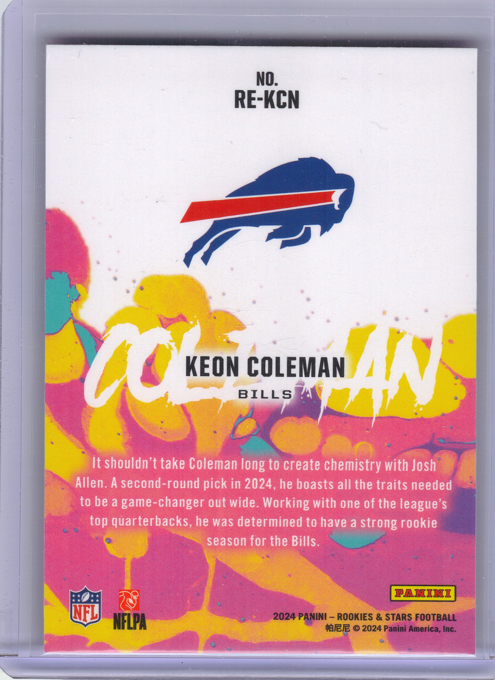 2024 Panini Rookies & Stars #RE-KCN Keon Coleman Rookie Exclusive Buffalo Bills
