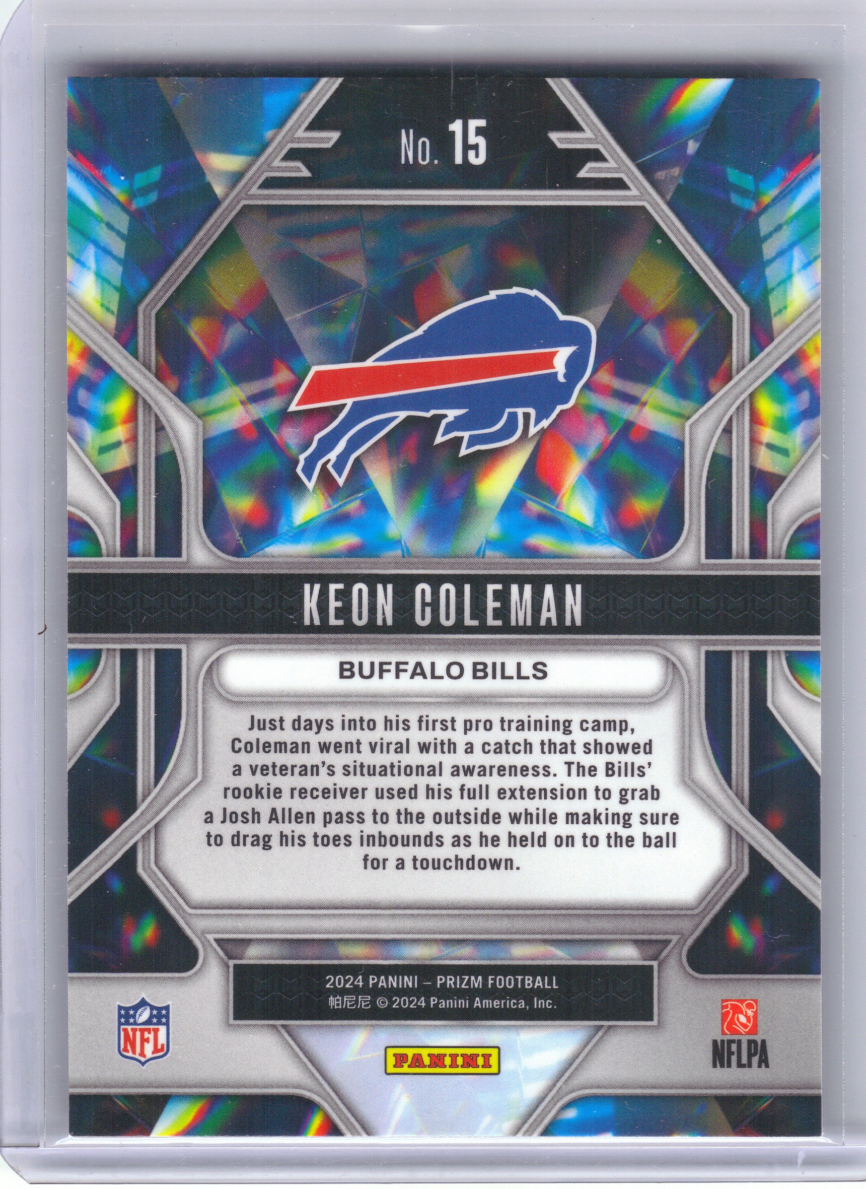 2024 Panini Prizm #15 Keon Coleman Prizmatic Buffalo Bills