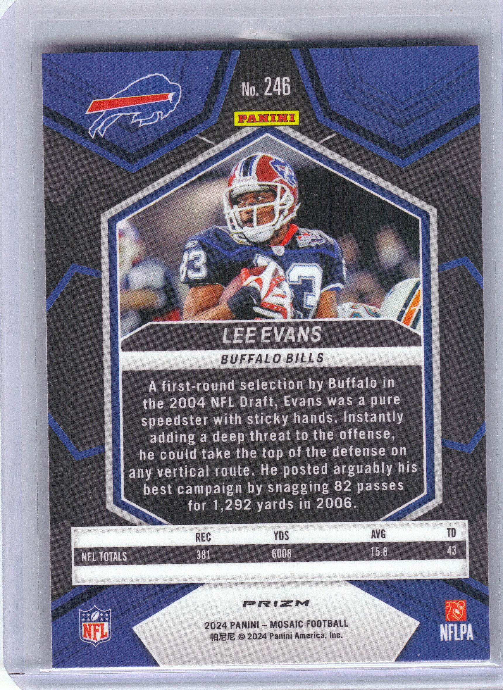 2024 Panini Mosaic #246 Lee Evans Mosaic Camo Pink Buffalo Bills