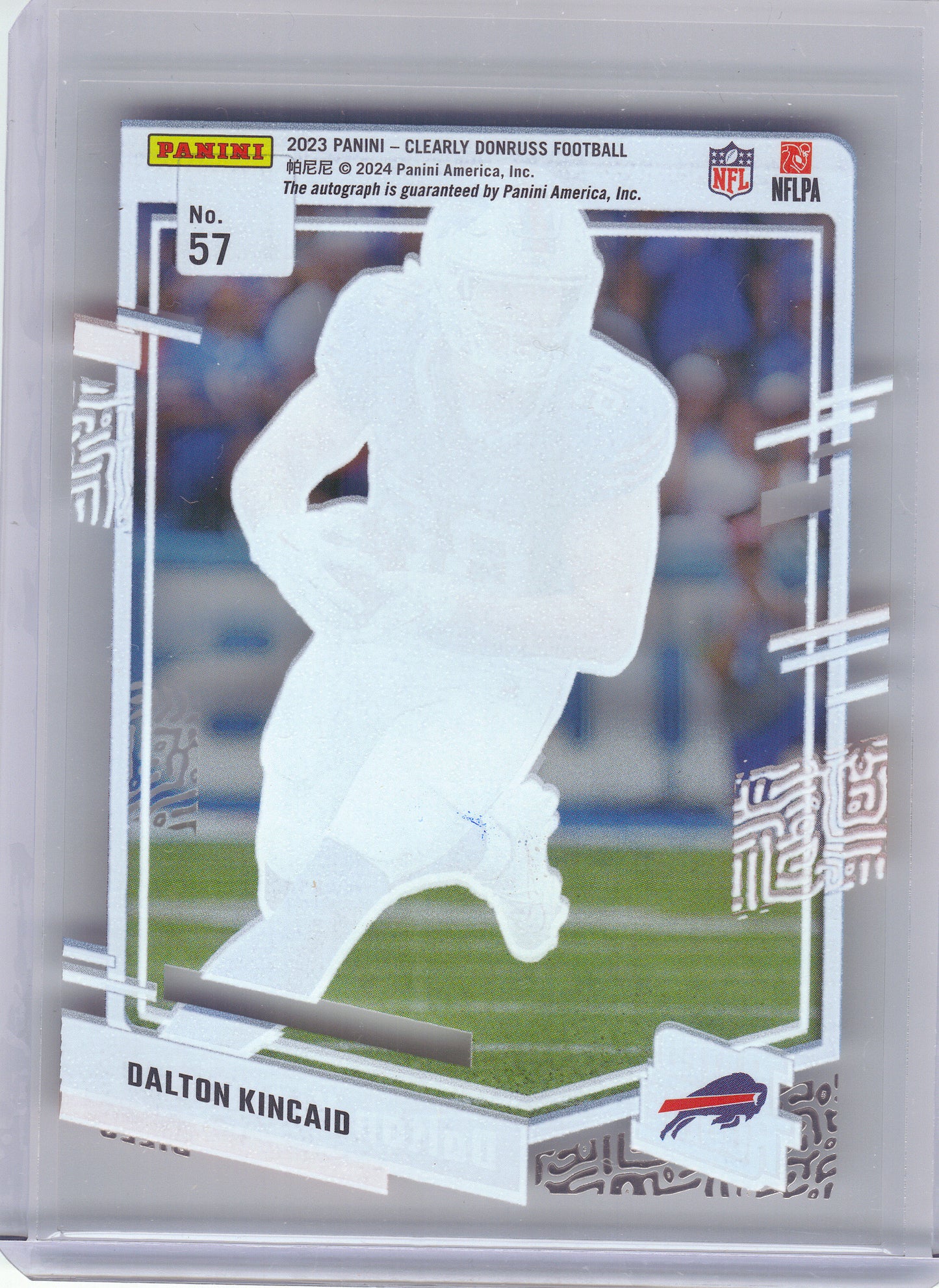 2023 Clearly Donruss #57 Dalton Kincaid Rated Rookie Autographs Buffalo Bills AU