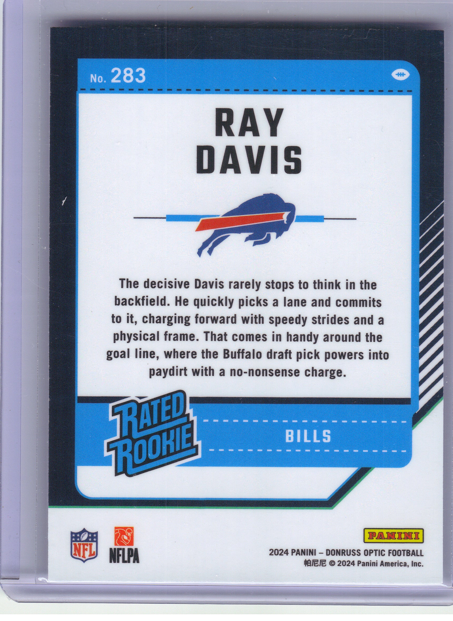 2024 Donruss Optic #283 Ray Davis Buffalo Bills RC