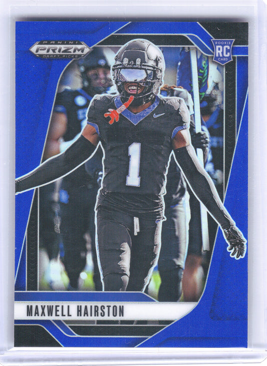 2025 Panini Prizm Draft Picks #45 Maxwell Hairston Prizms Blue #/249 Kentucky Wildcats SN