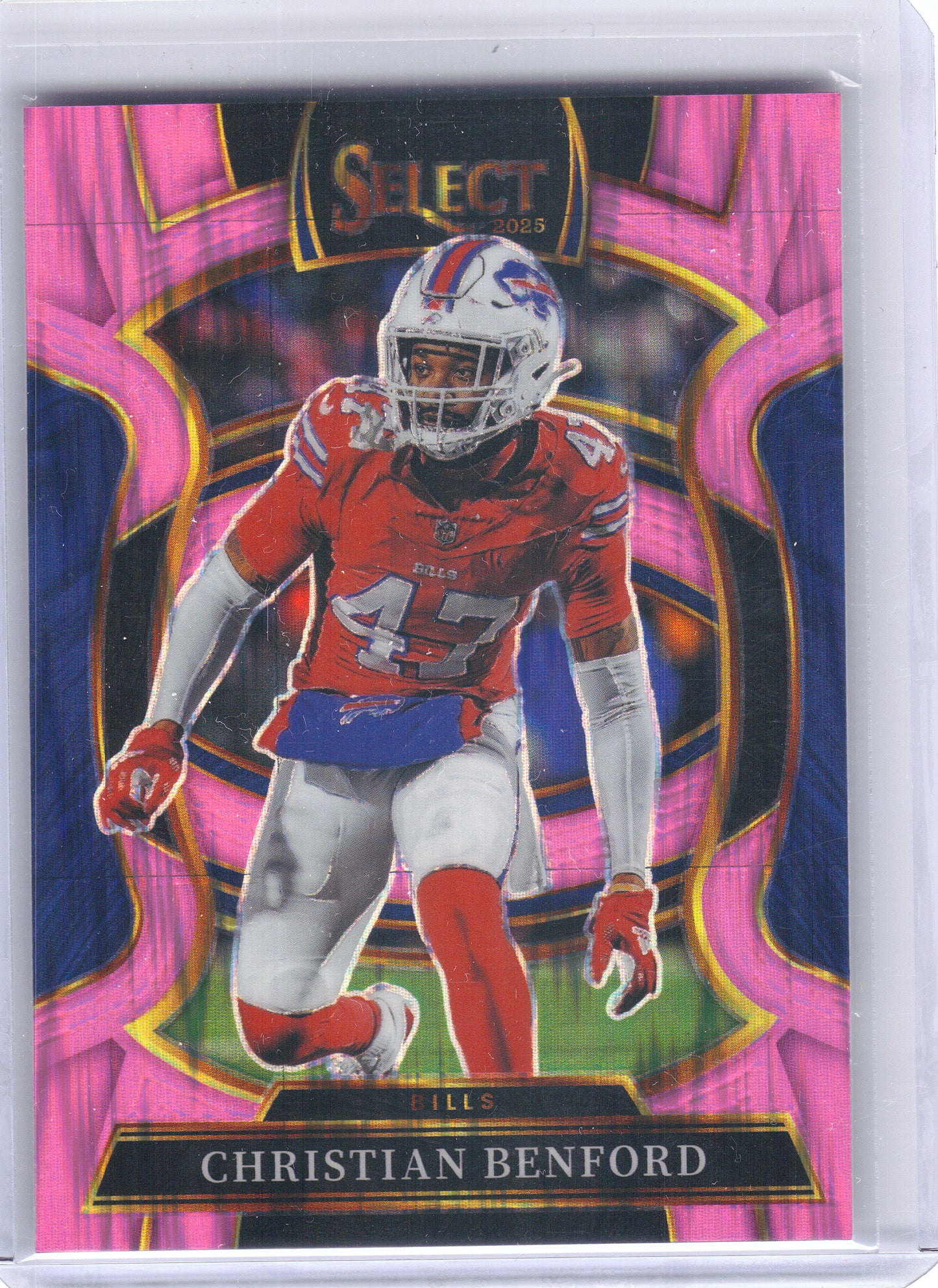2025 Panini Select #84 Christian Benford Pink Prizm Shock Buffalo Bills