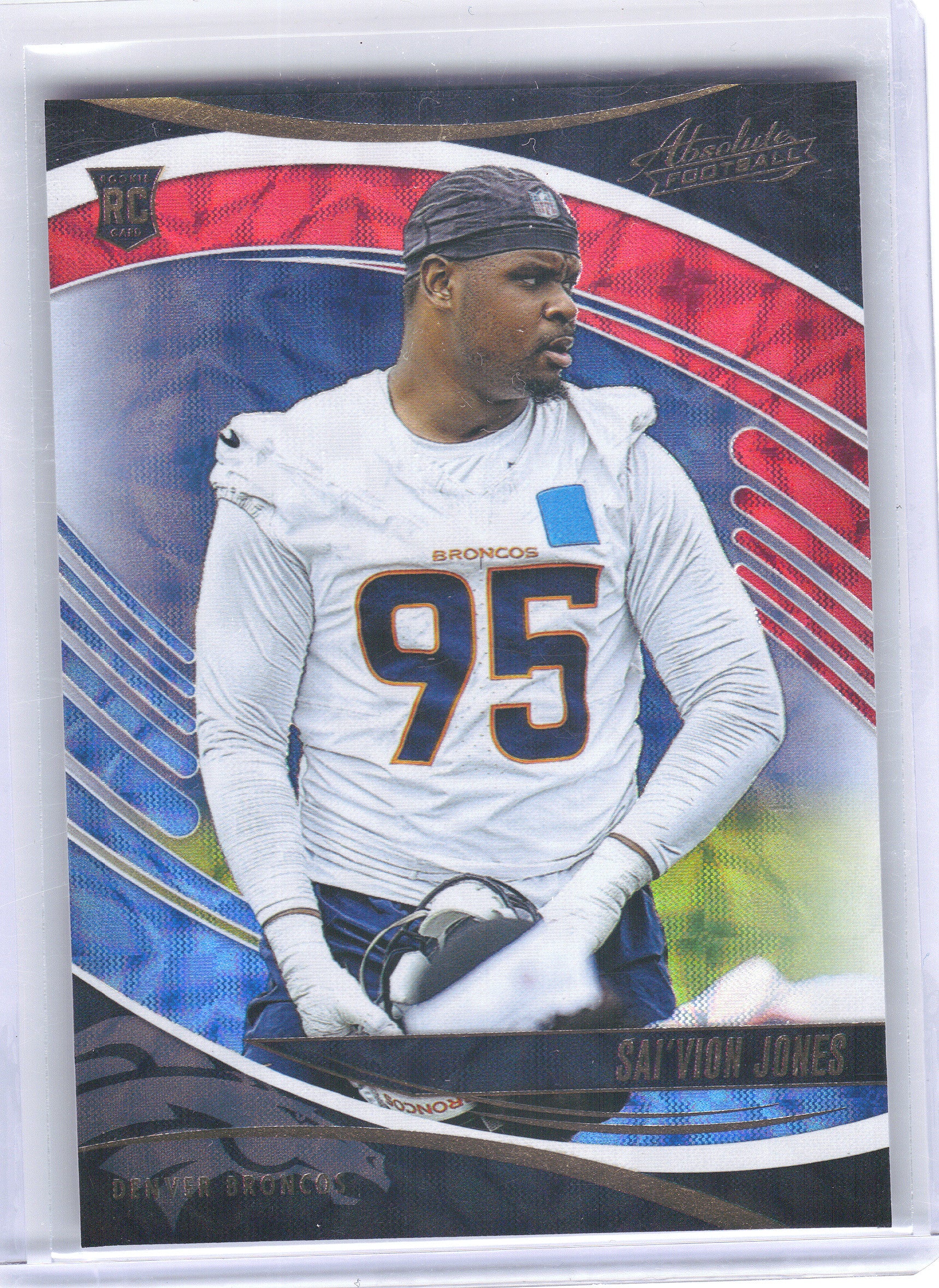 2025 Panini Absolute #175 Sai'vion Jones Red, White and Blue Kaleidoscope Denver Broncos RC